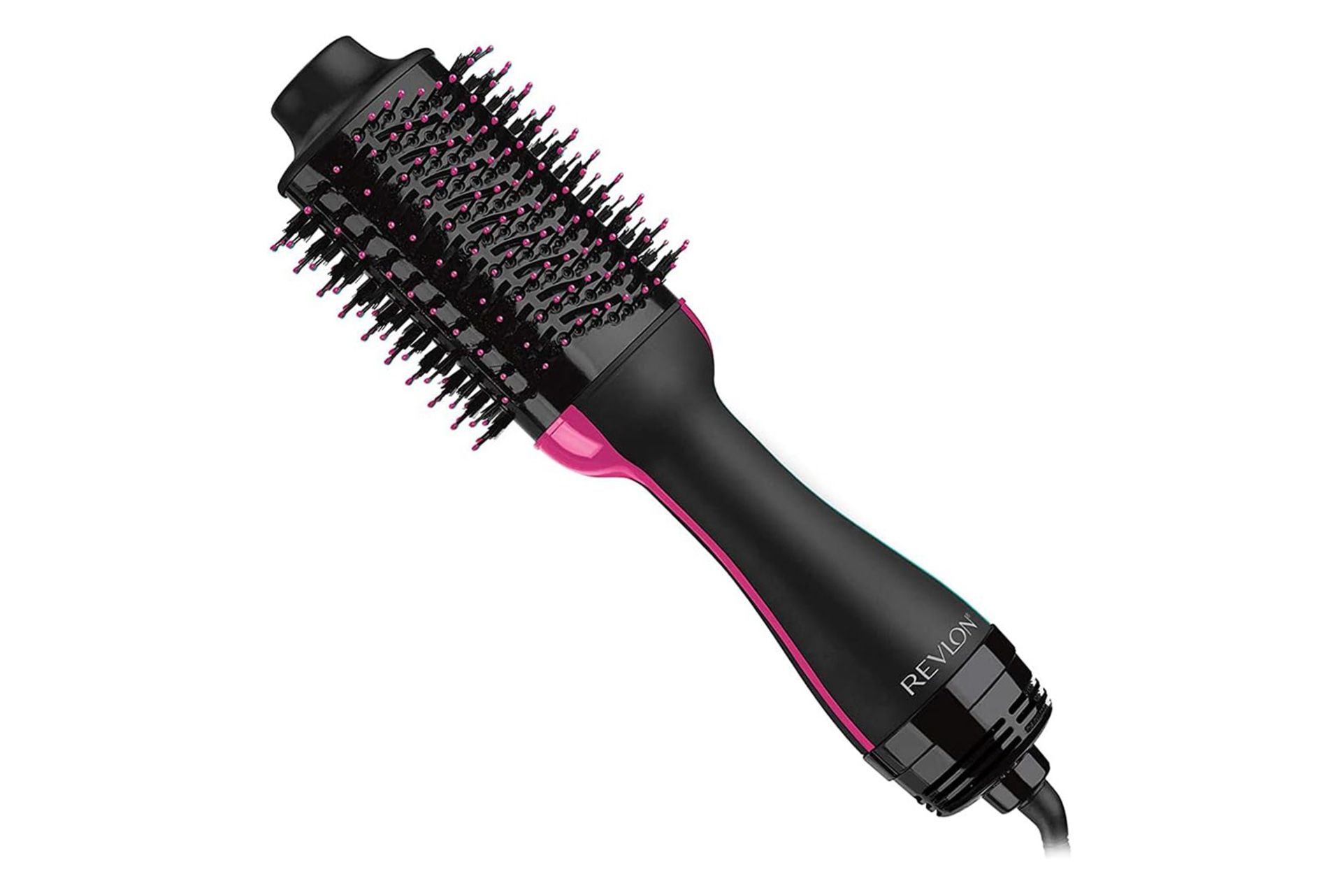 سشوار چرخشی رولون رنگ مشکی صورتی از نمای نزدیک