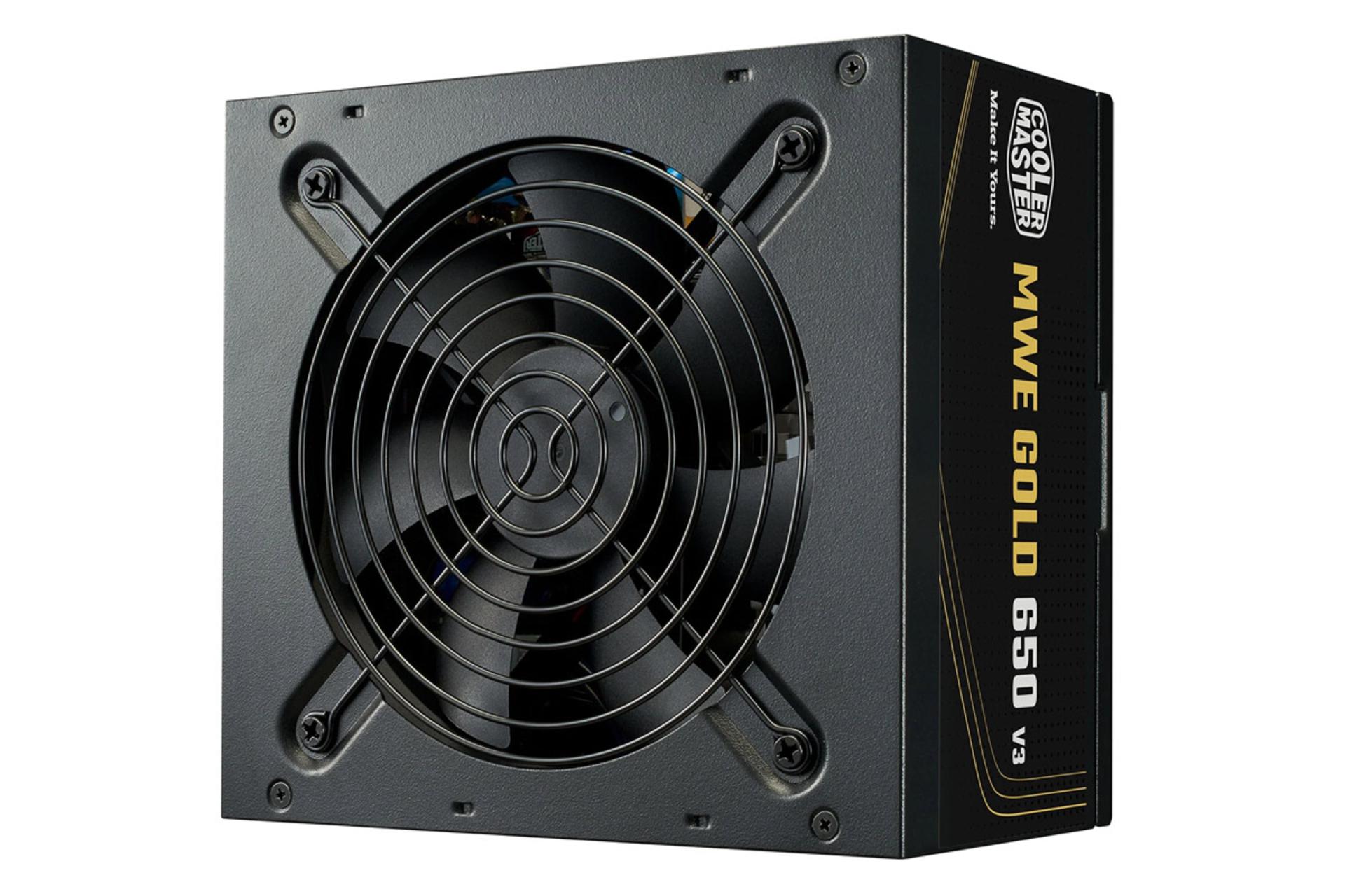 ابعاد و اندازه پاور کامپیوتر کولر مستر MWE Gold V3 ATX 3.1 Non-Modular Series با توان 650 وات