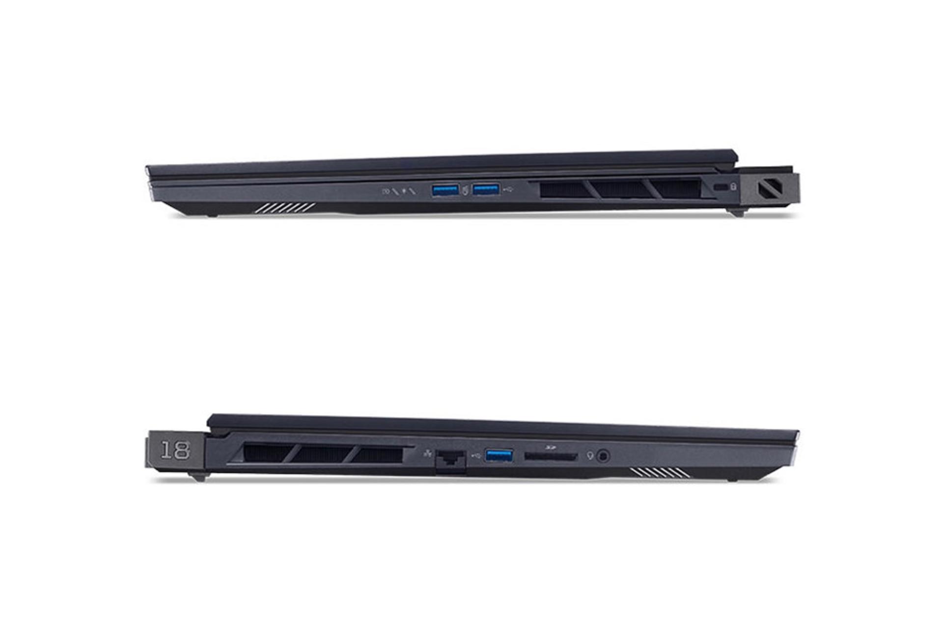 لپ تاپ ایسر Acer Predator Helios 18 AI PH18-73 نمای جانبی و درگاه ها