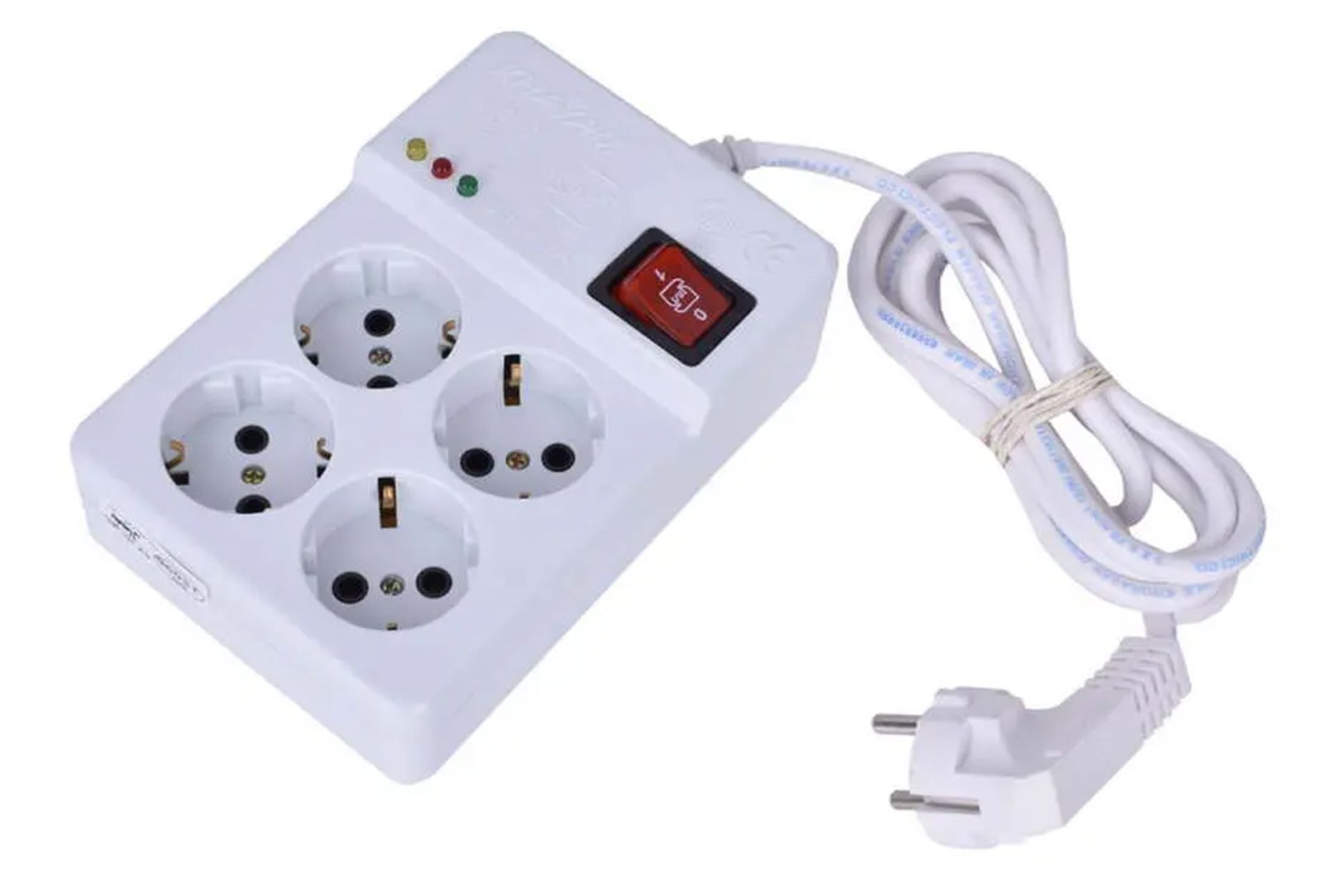 محافظ ولتاژ خیام الکتریک مدل 4 خانه ارت دار با کابل 5 متر رنگ سفید