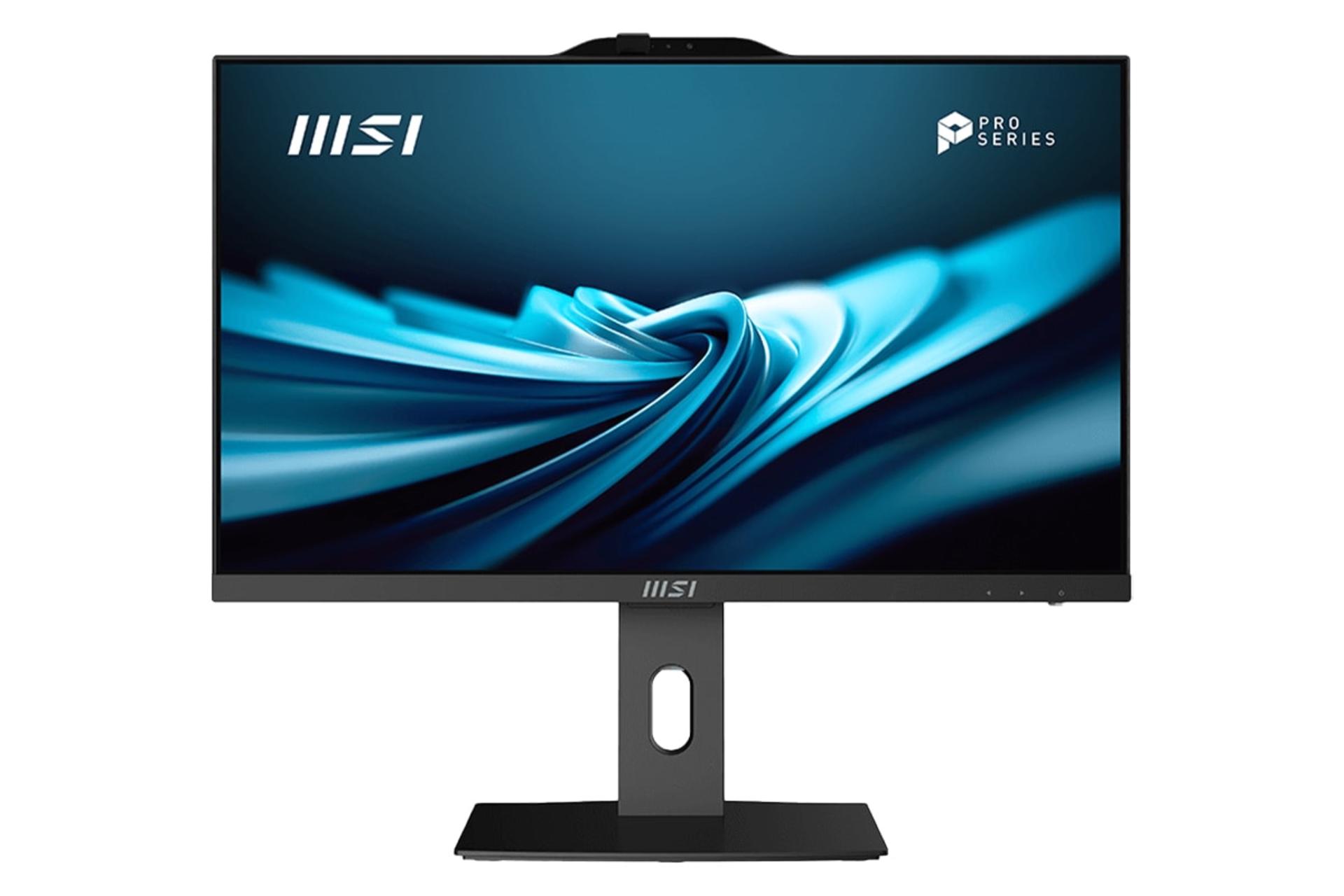 نمای جلوی کامپیوتر همه کاره PRO AP242P 14M ام اس آی با نمایشگر روشن رنگ مشکی