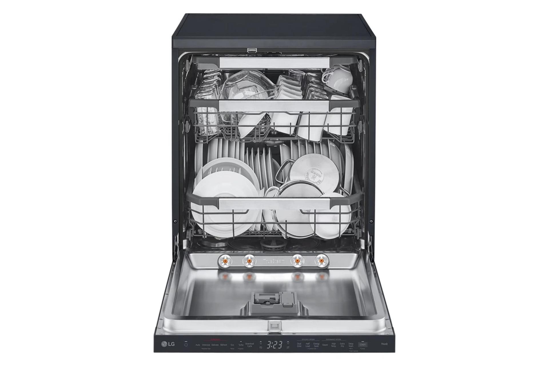 نمای داخل ماشین ظرفشویی ال جی DFC237HMS