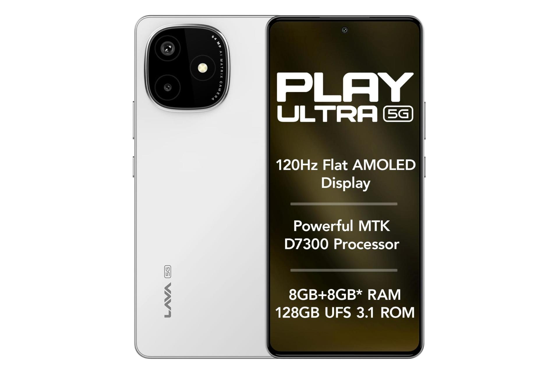 پنل جلو و پشت گوشی موبایل لاوا Lava Play Max سفید