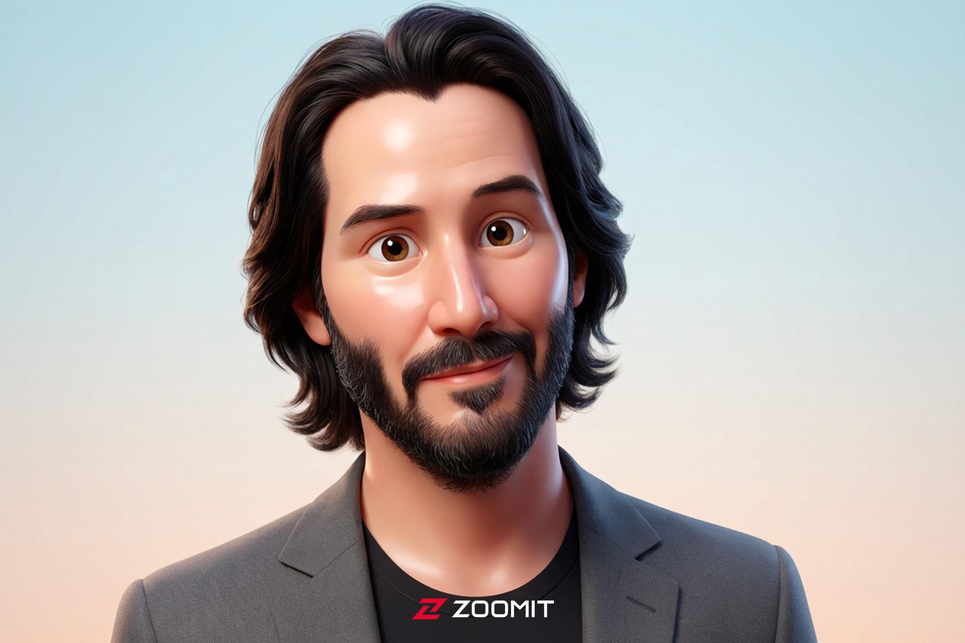 رندر سه بعدی از کیانو ریوز