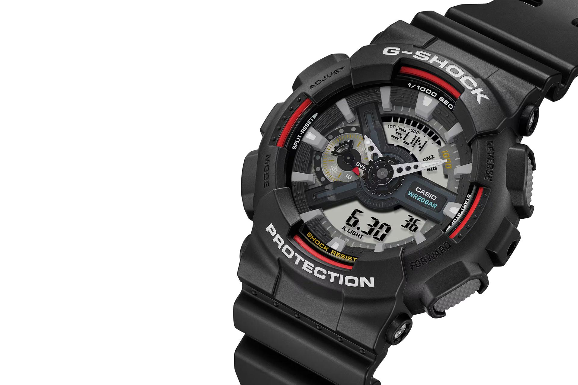 نمای کنار ساعت مچی مردانه کاسیو جی شاک GA-110RL-1A