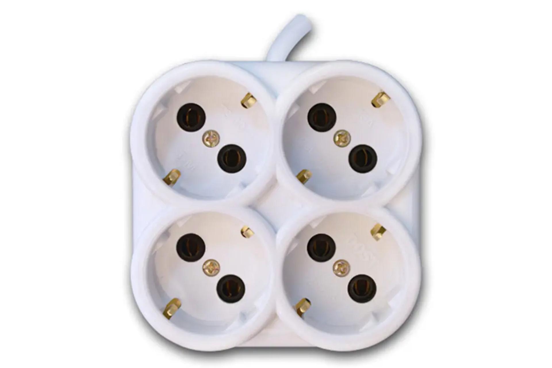 چندراهی برق خیام الکتریک مدل 4 خانه سهند با کابل 2 متری