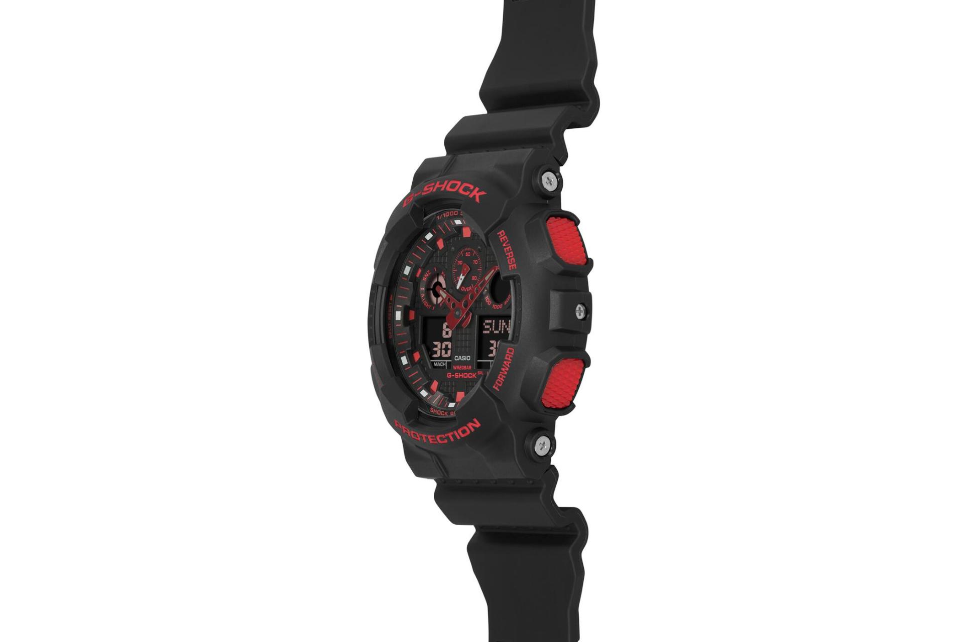 نمای کنار ساعت مچی مردانه کاسیو جی شاک GA-100BNR-1A