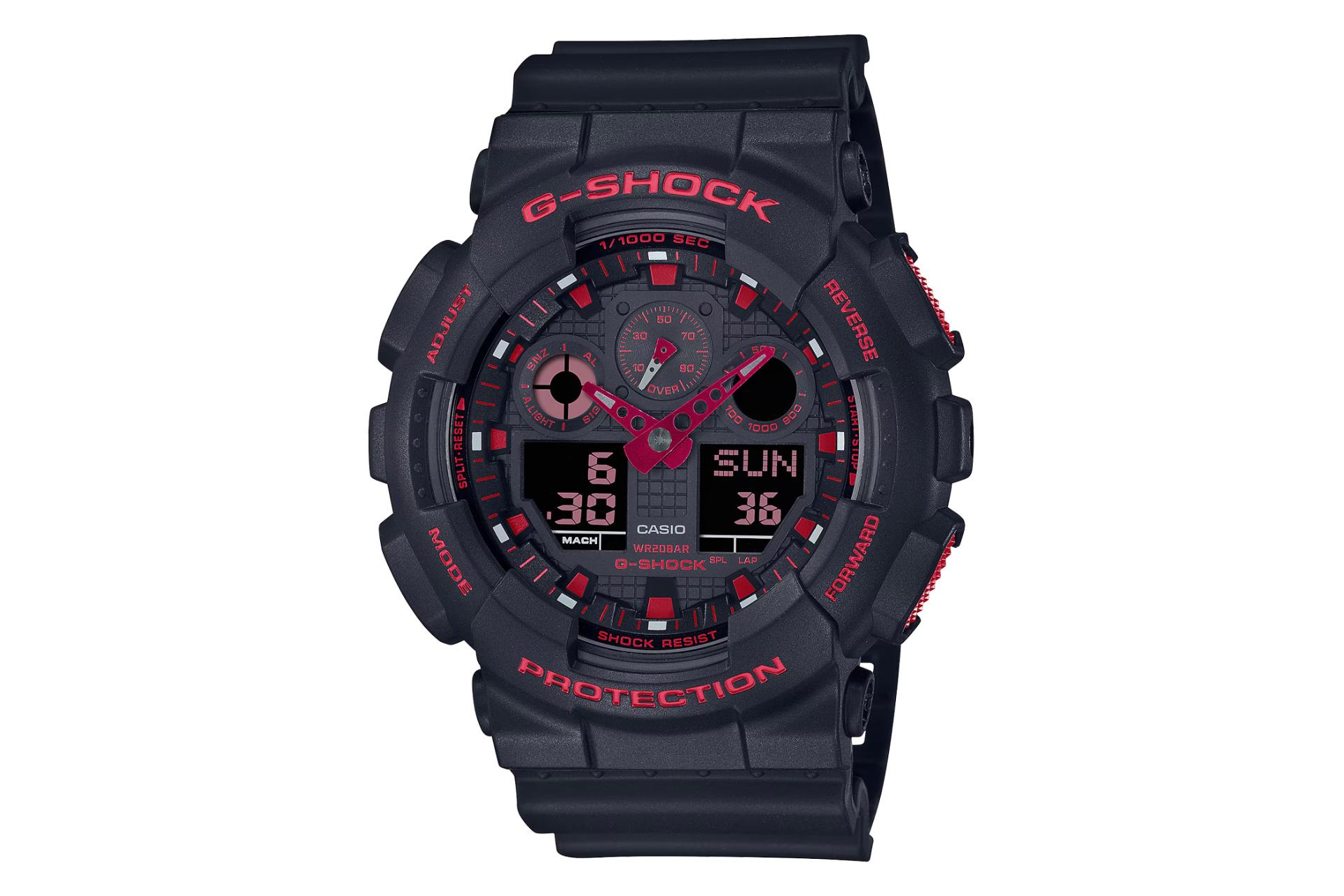 ساعت مچی مردانه کاسیو جی شاک GA-100BNR-1A نمای جلو