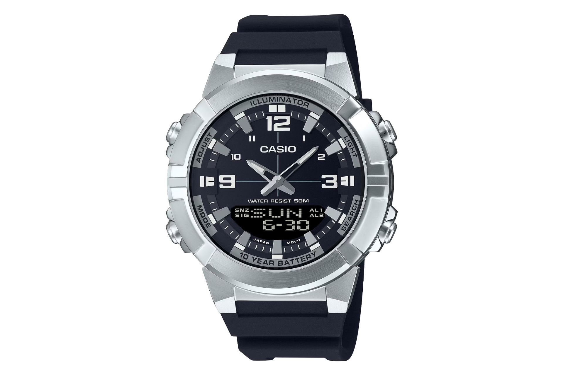 ساعت مچی مردانه کاسیو AMW-870-1AV نمای جلو