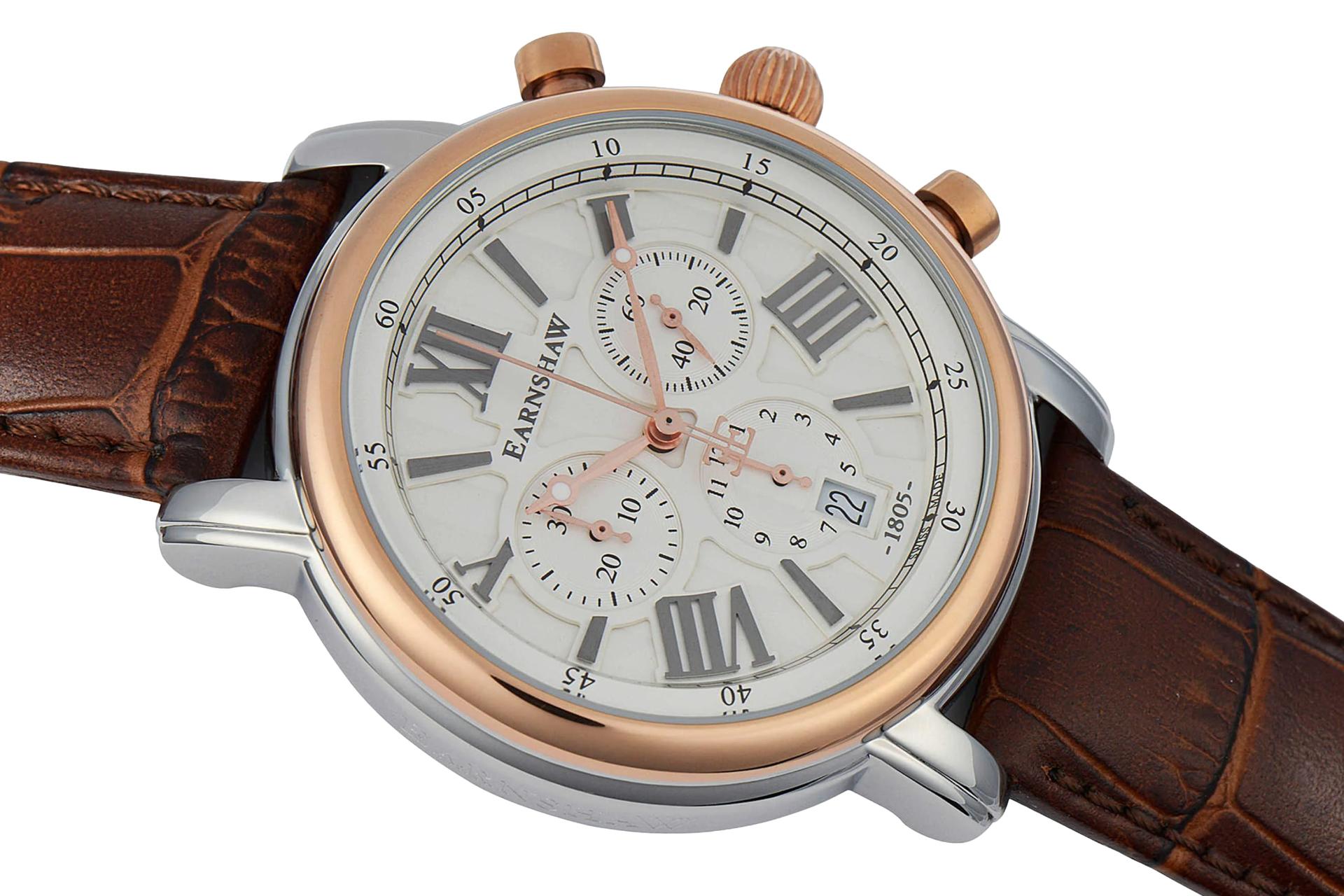 نمای نزدیک صفحه ساعت مچی مردانه ارنشا Longcase ES-0016-06