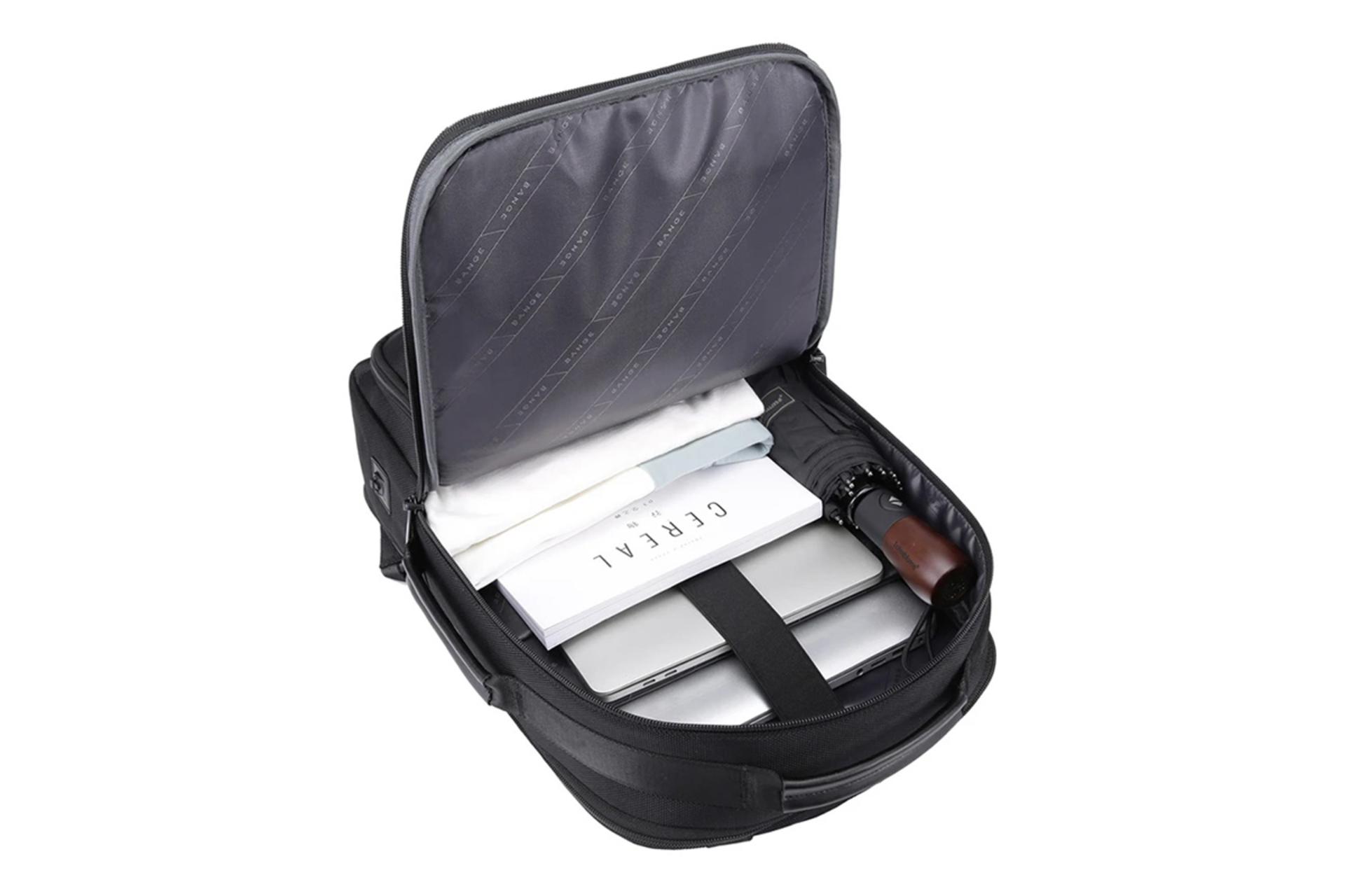 نمای داخل کیف لپ تاپ کوله پشتی لپ تاپ بنج BG-S56 مناسب 15.6 اینچ