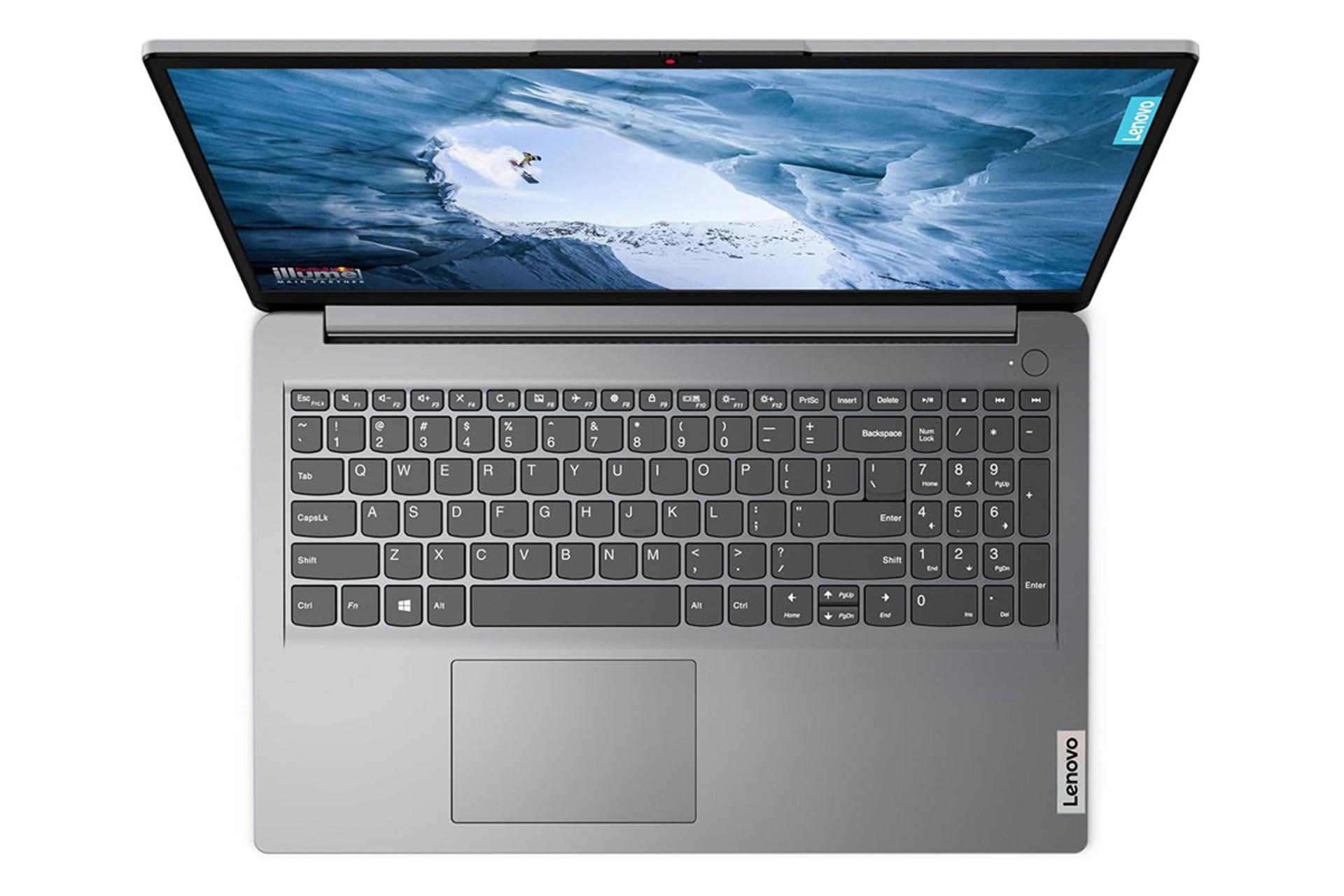 لپ تاپ لنوو Lenovo IdeaPad 1 15IRU7 نمای بالا و کیبورد