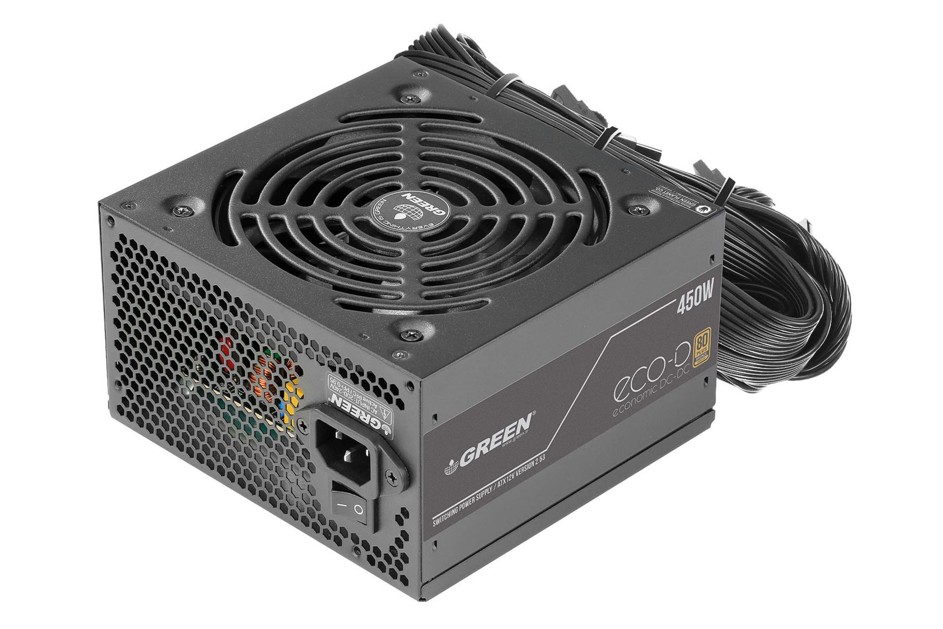 ابعاد و اندازه پاور کامپیوتر گرین GP450A-ECO D با توان 450 وات