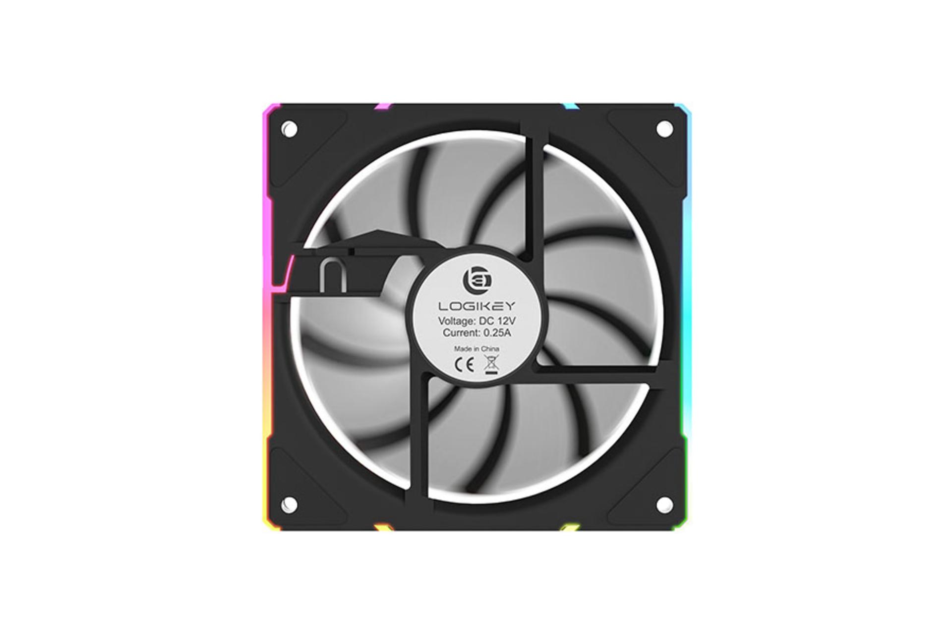 نمای پشت فن کیس لاجی کی F327 بسته 3 عددی