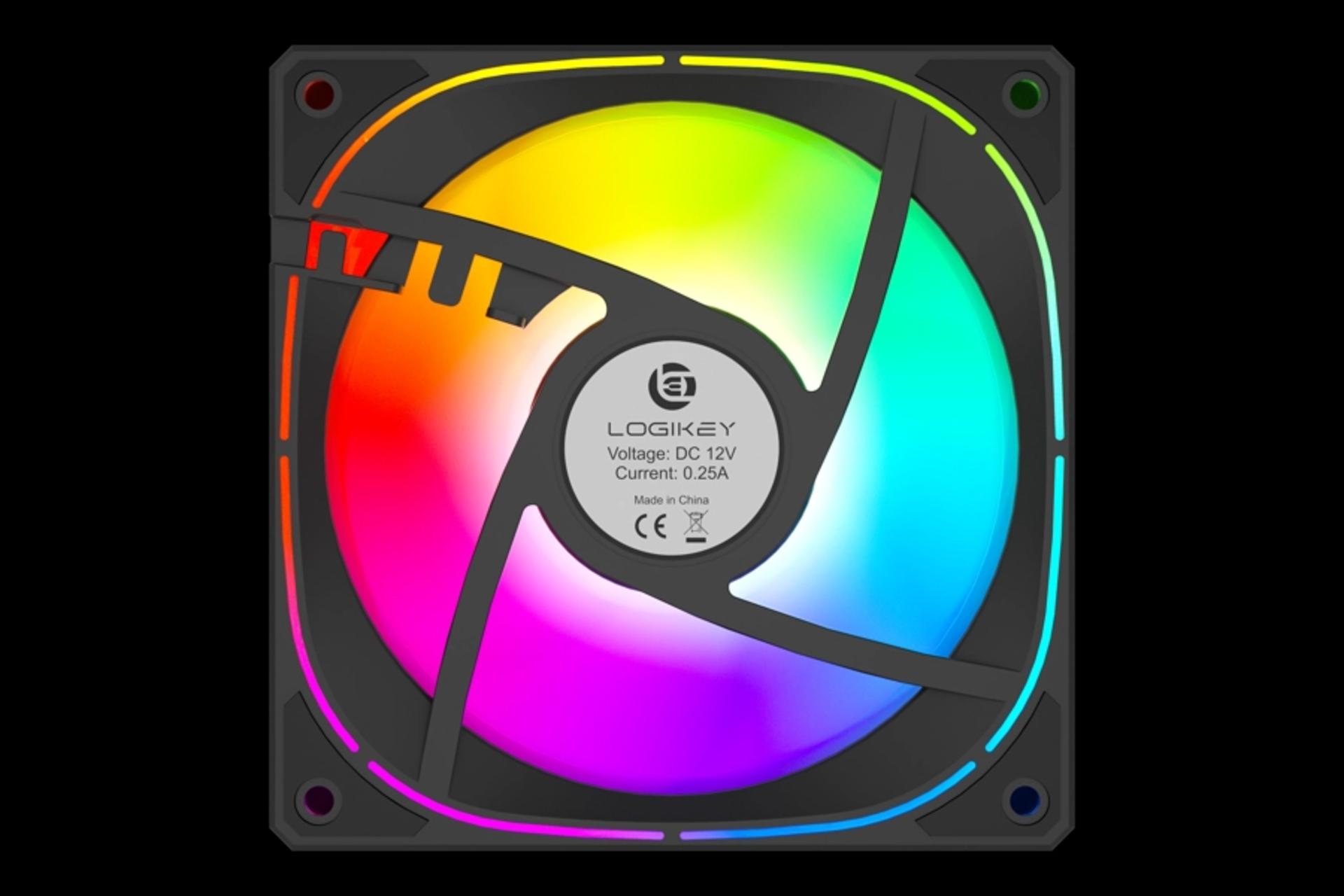 نمای پشت فن کیس لاجی کی F324 بسته 3 عددی