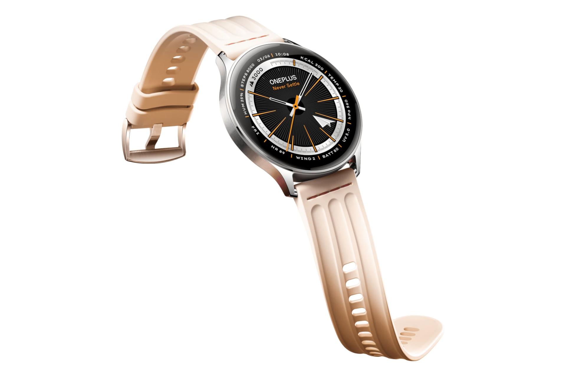 سمت چپ ساعت هوشمند وان پلاس واچ لایت نقره ای / OnePlus Watch Lite