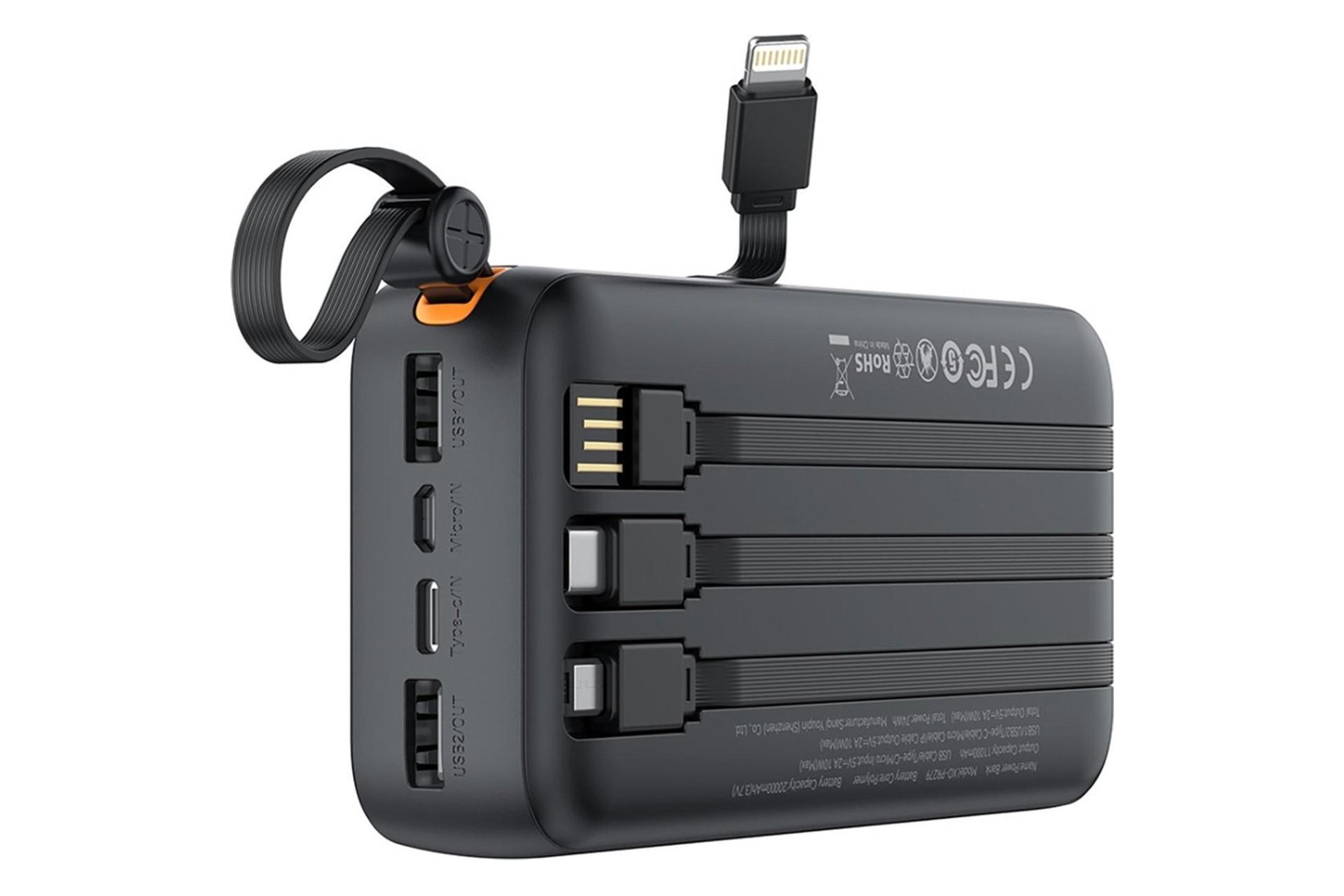 نمای پشت پاور بانک ایکس او PR279 با ظرفیت 20000 میلی‌آمپر ساعت