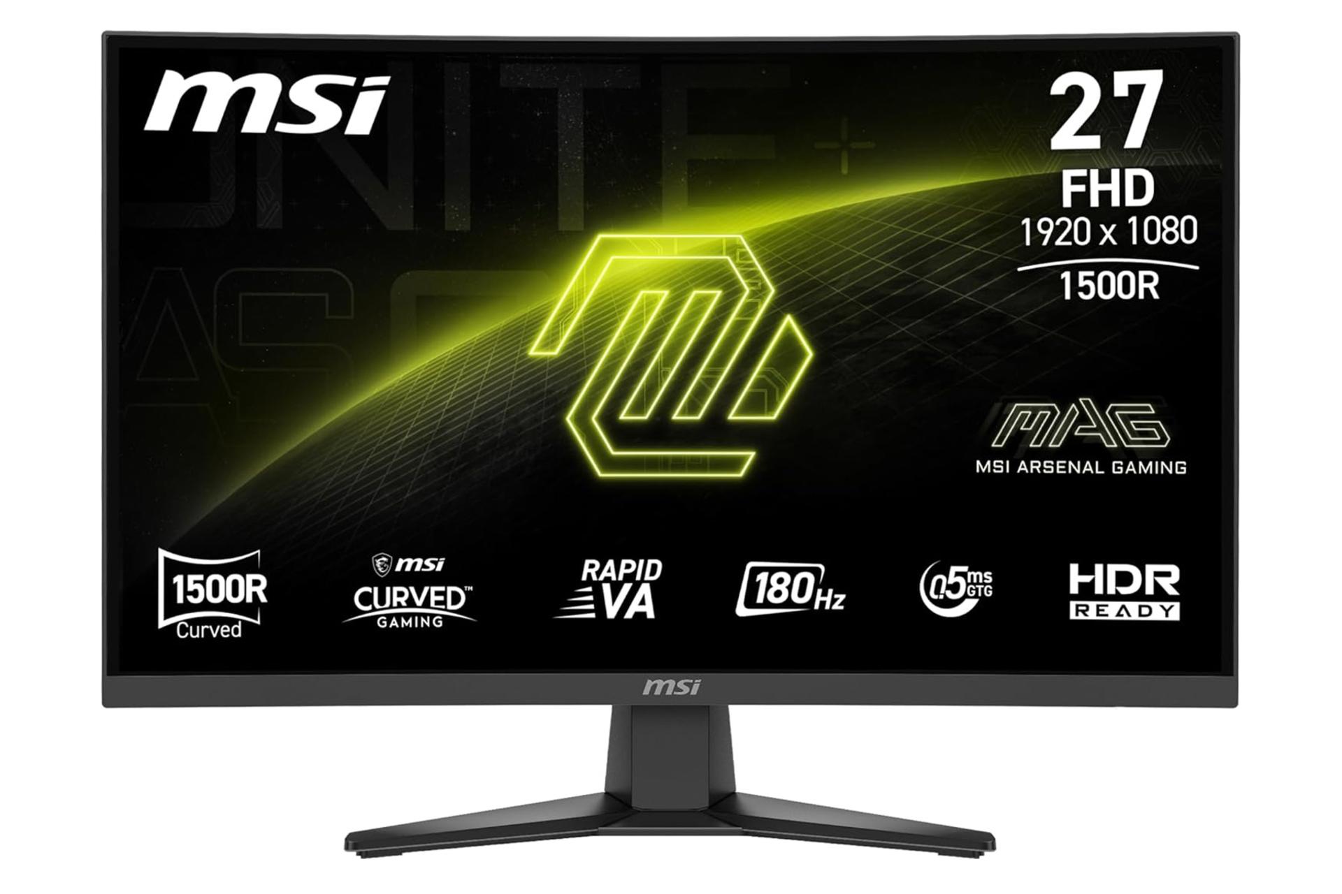 مانیتور ام اس آی 27 اینچ مدل MAG 275CQF E18 نمای جلو