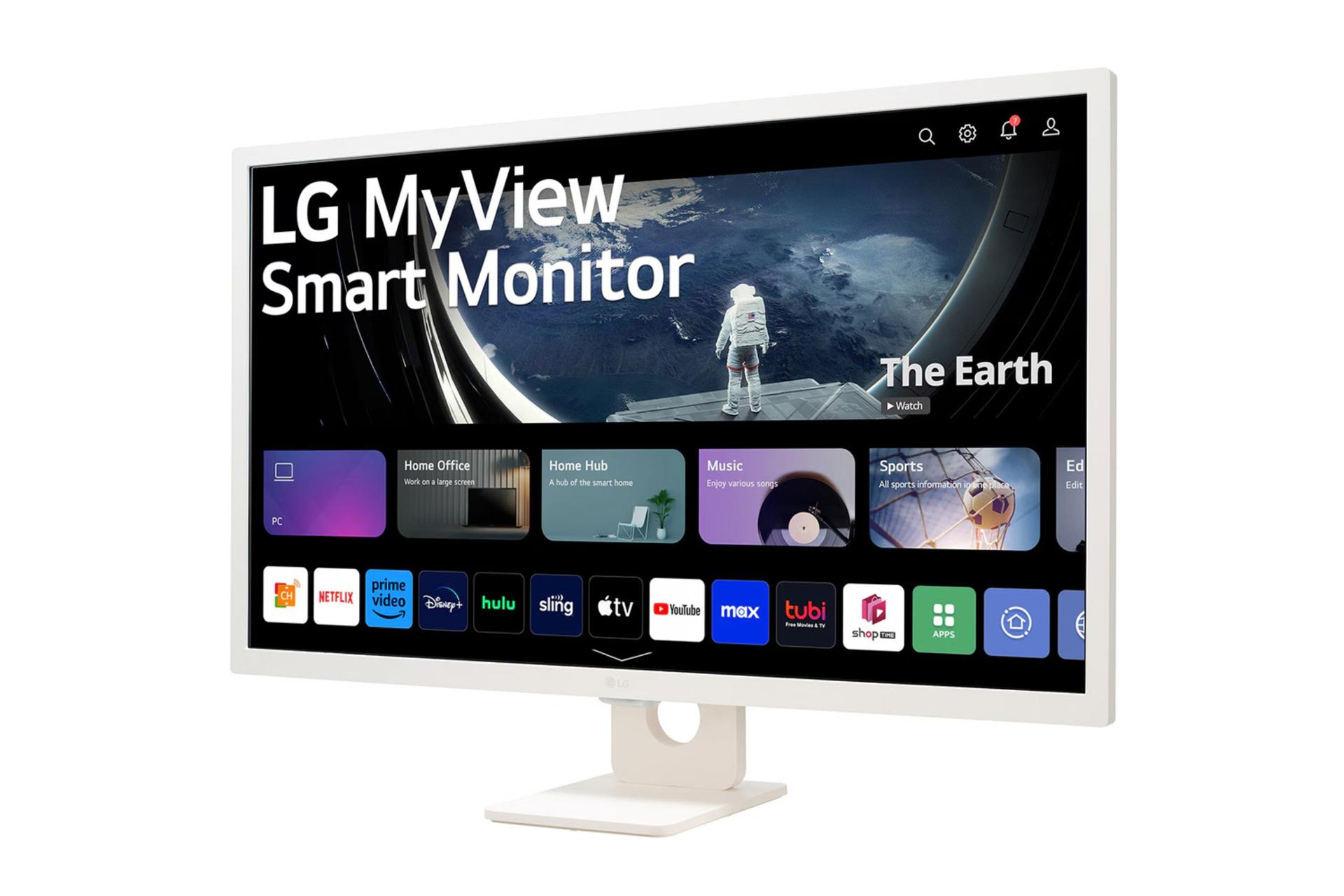 نمای سمت راست مانیتور ال جی 32 اینچ مدل 32SR50F