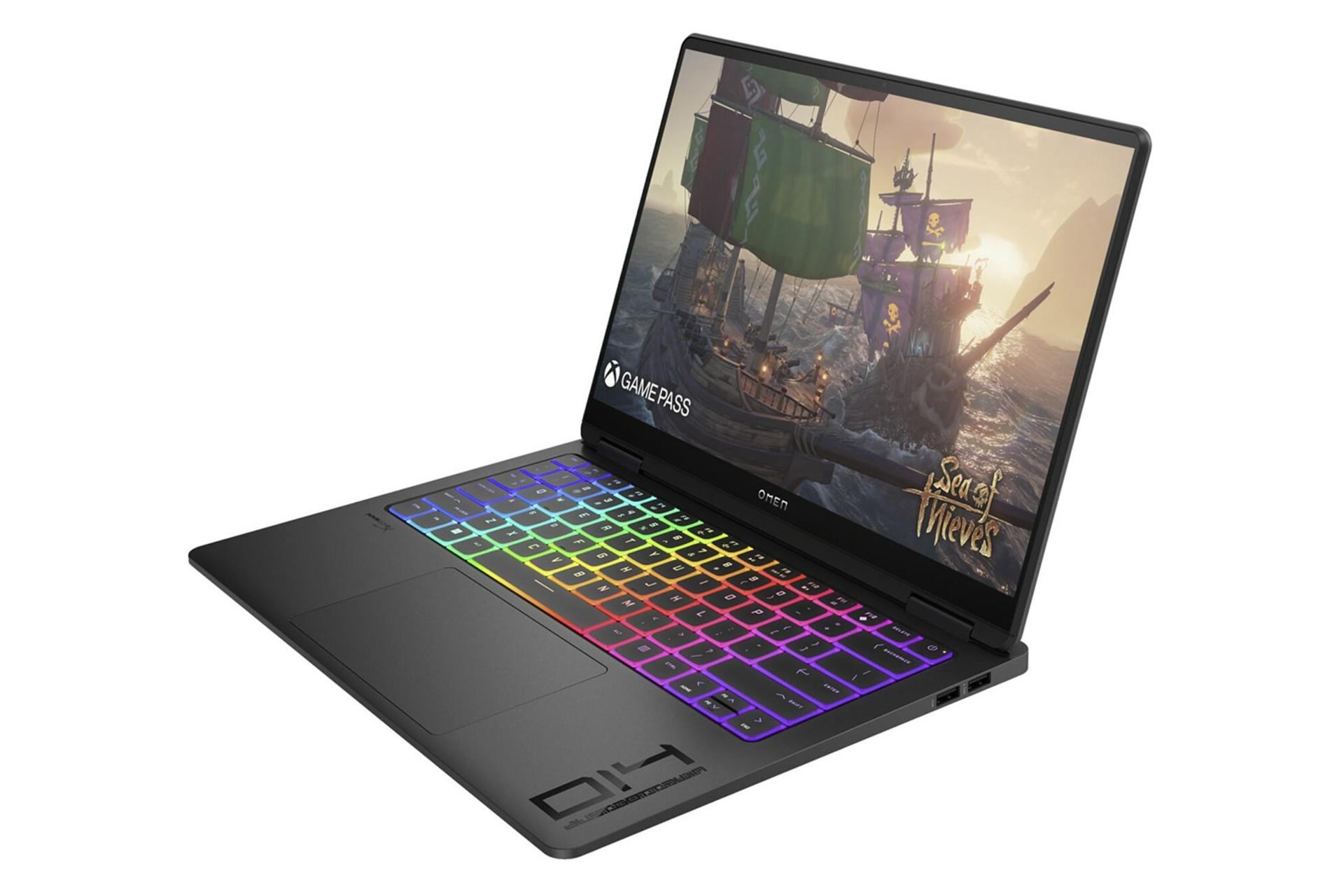 لپ تاپ اچ پی HP OMEN Transcend 14-fb0013dx نمای جلو و راست