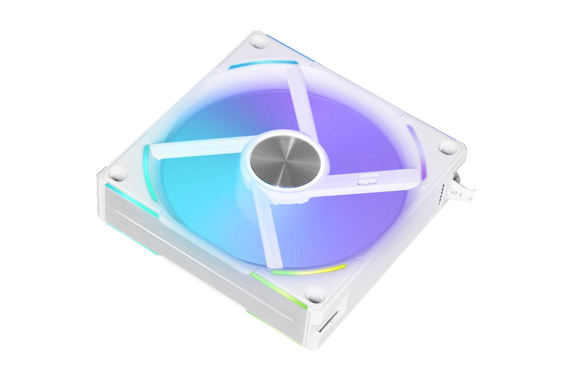 نمای پشت فن کیس لیان لی UNI FAN UF-AL120V2-3W WHITE بسته 3 عددی