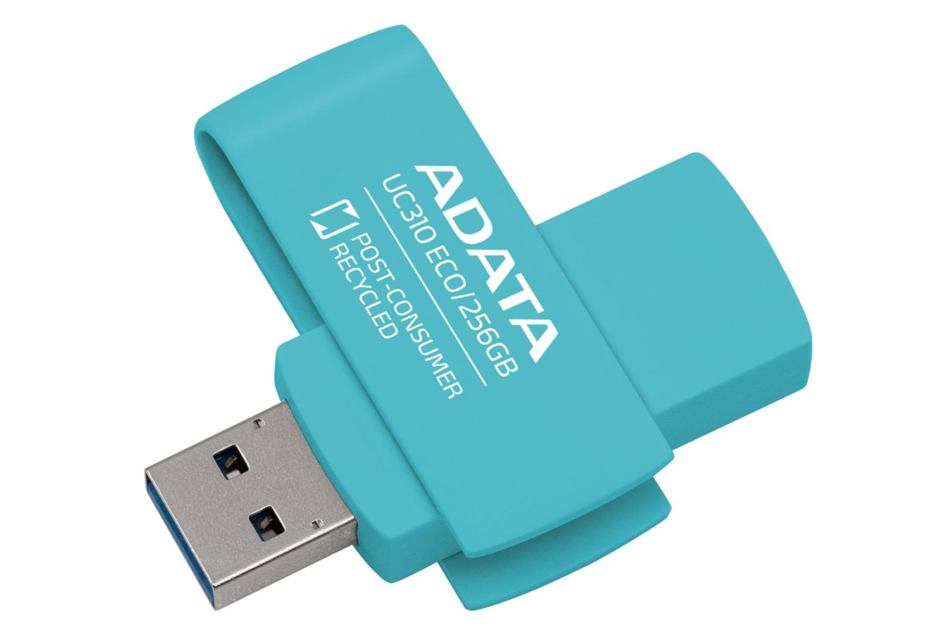 نمای راست فلش مموری ای دیتا مدل UC310 ECO ظرفیت 128 گیگابایت USB 3.2