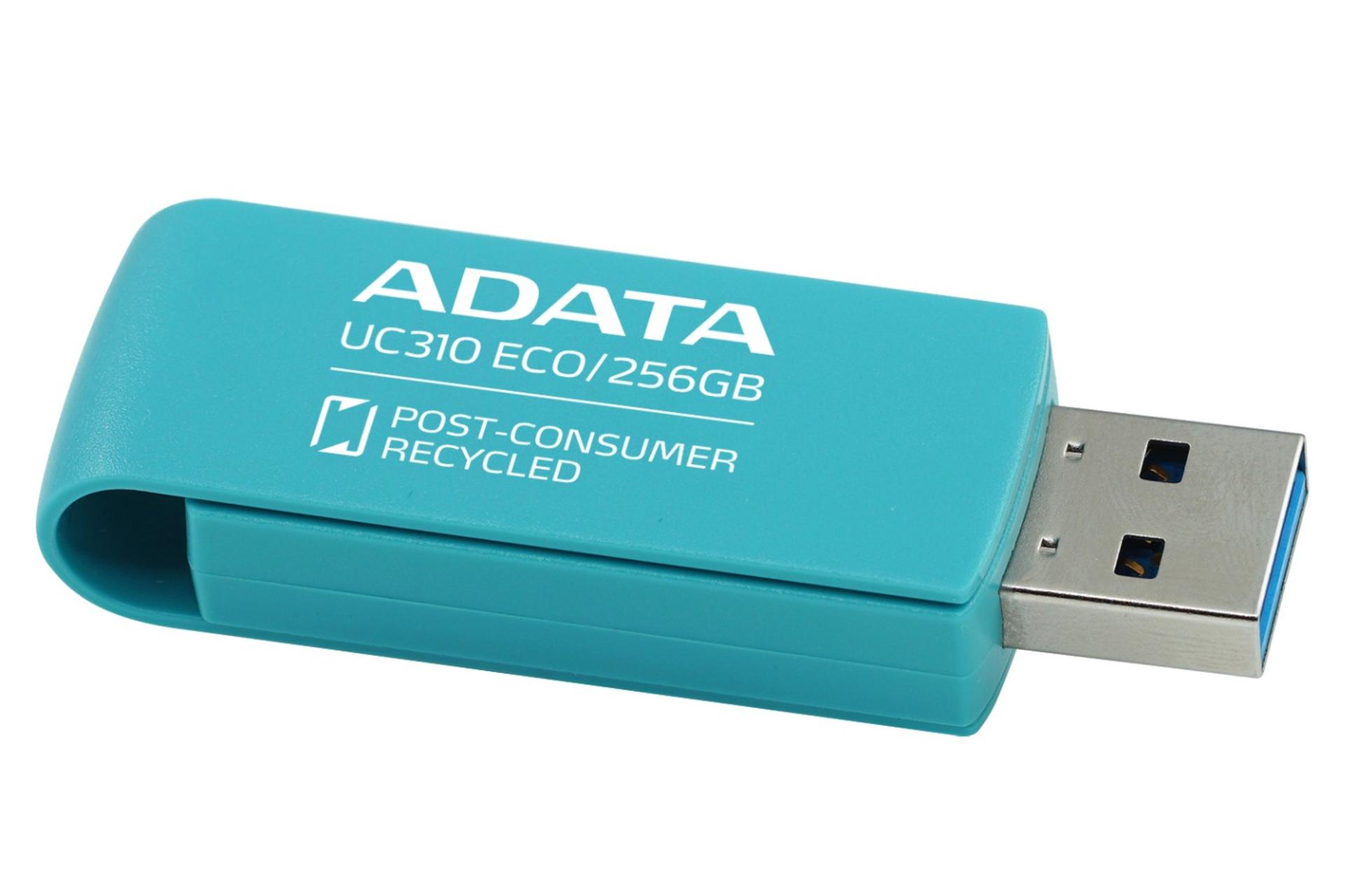 نمای چپ فلش مموری ای دیتا مدل UC310 ECO ظرفیت 128 گیگابایت USB 3.2