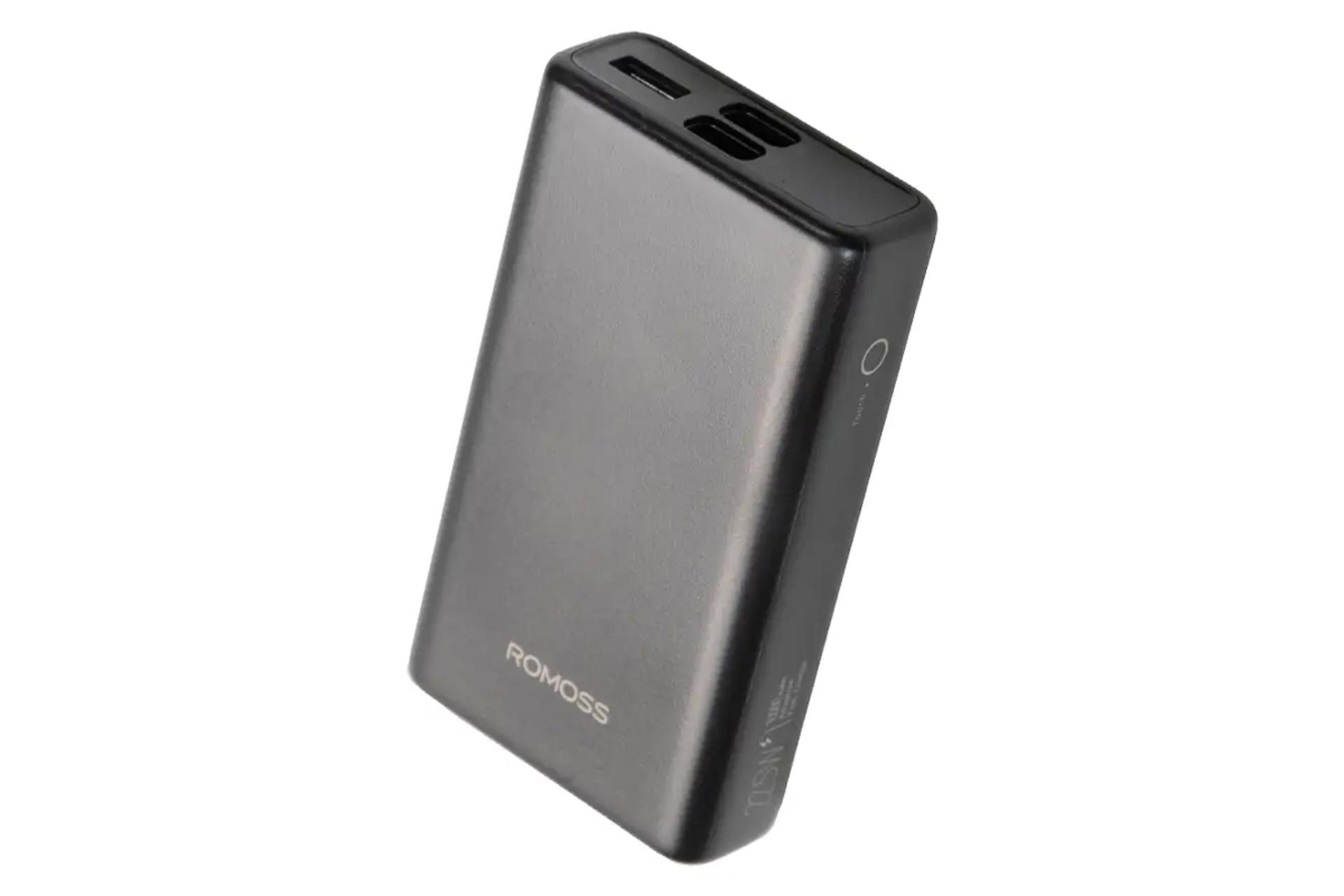 ابعاد و اندازه پاور بانک روموس PLT10-172 با ظرفیت 10000 میلی‌آمپر ساعت