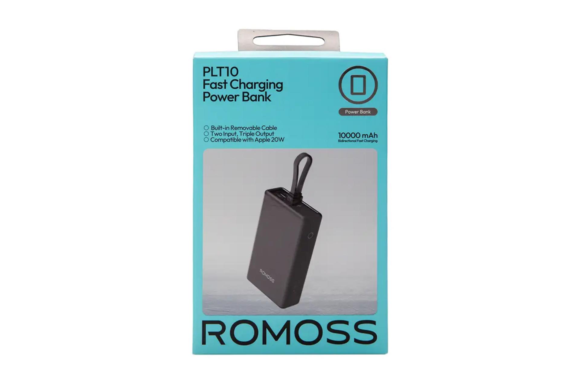 جعبه پاور بانک روموس PLT10-172 با ظرفیت 10000 میلی‌آمپر ساعت