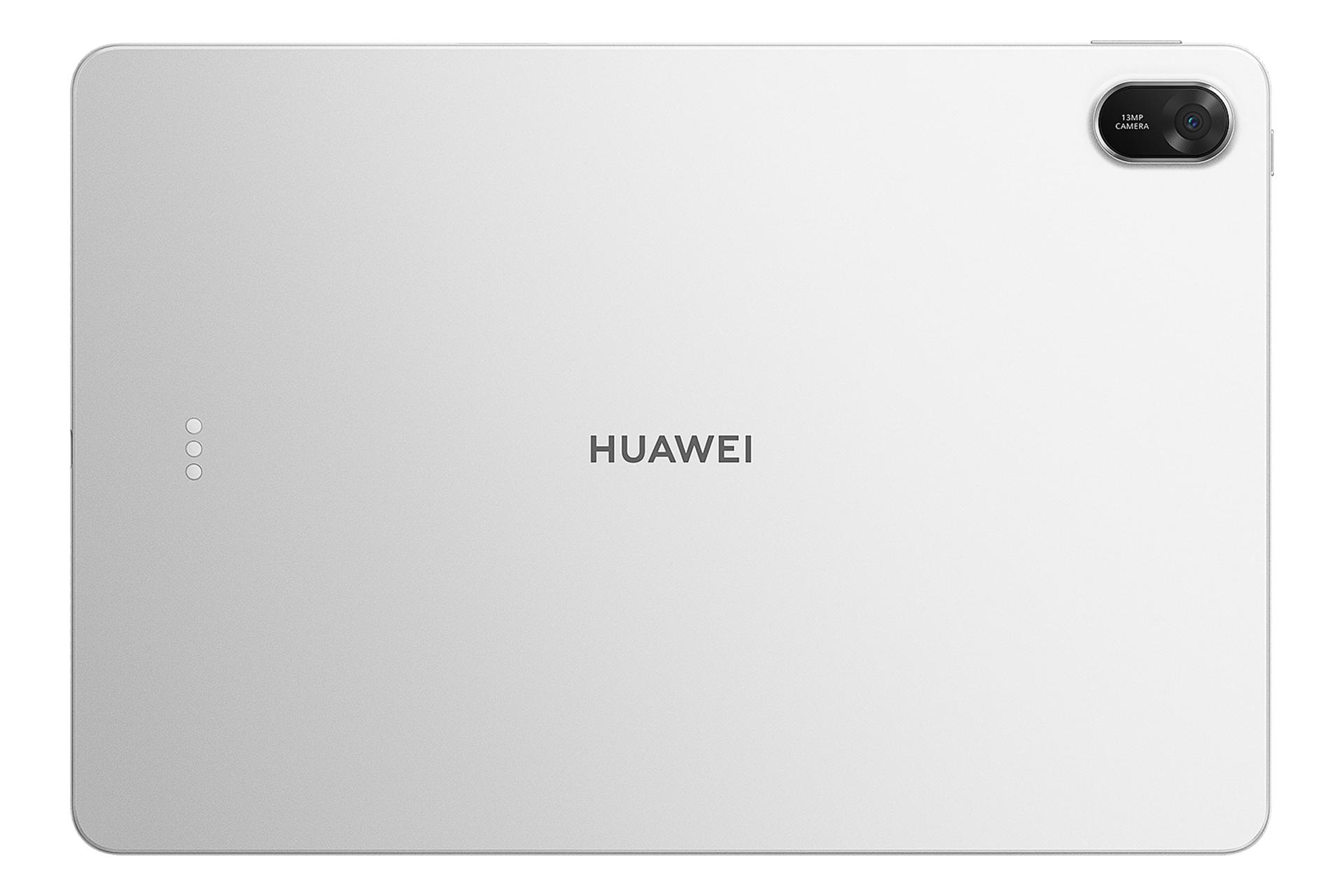 نمای پنل پشت تبلت میت پد 11.5 هواوی نسخه 2026 / Huawei MatePad 11.5 2026 با نمایش دوربین و لوگو رنگ نقره‌ای
