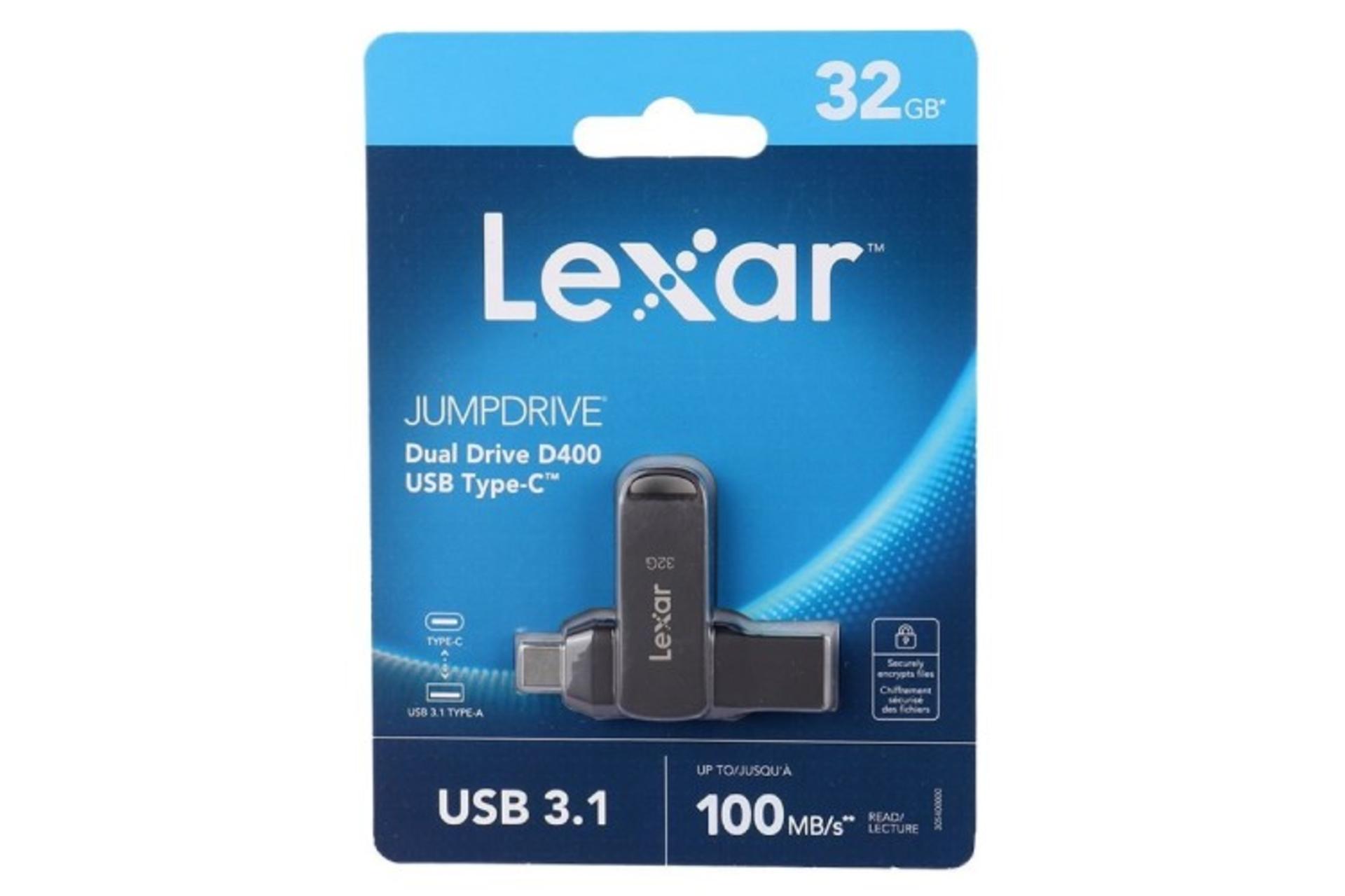 پکیجینگ فلش مموری لکسار JumpDrive مدل D400 ظرفیت 32 گیگابایت USB 3.2 Gen 1