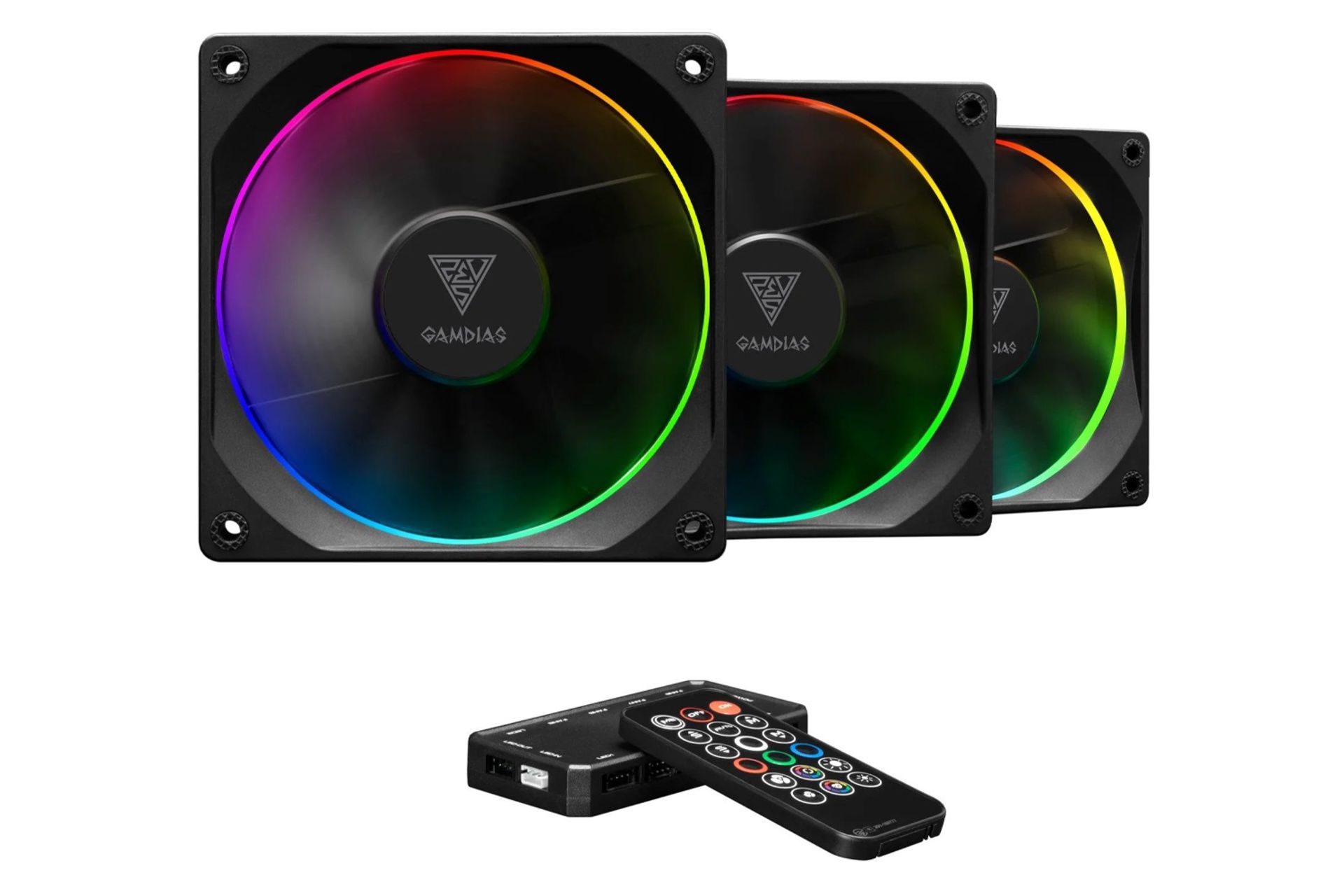 فن کیس گیم دیاس AEOLUS M3-1203R بسته 3 عددی رنگ مشکی