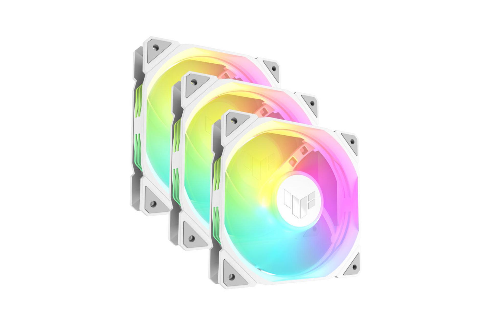 فن کیس ایسوس TUF Gaming TR120 ARGB بسته 3 عددی رنگ سفید