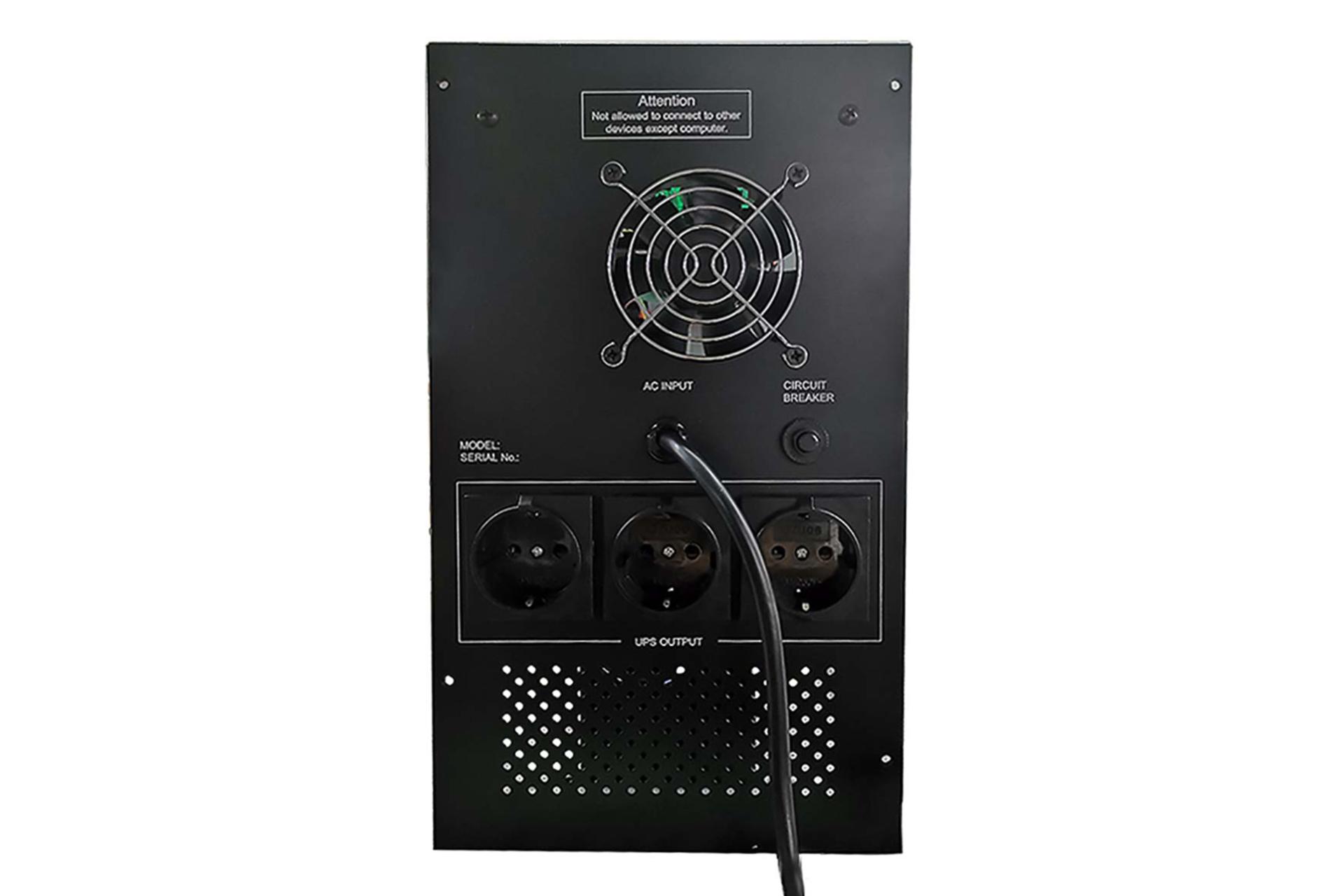 نمای پشت یو پی اس بستن پاور مدل BPOF-2000VA-18Ah با ظرفیت 2000 ولت آمپر