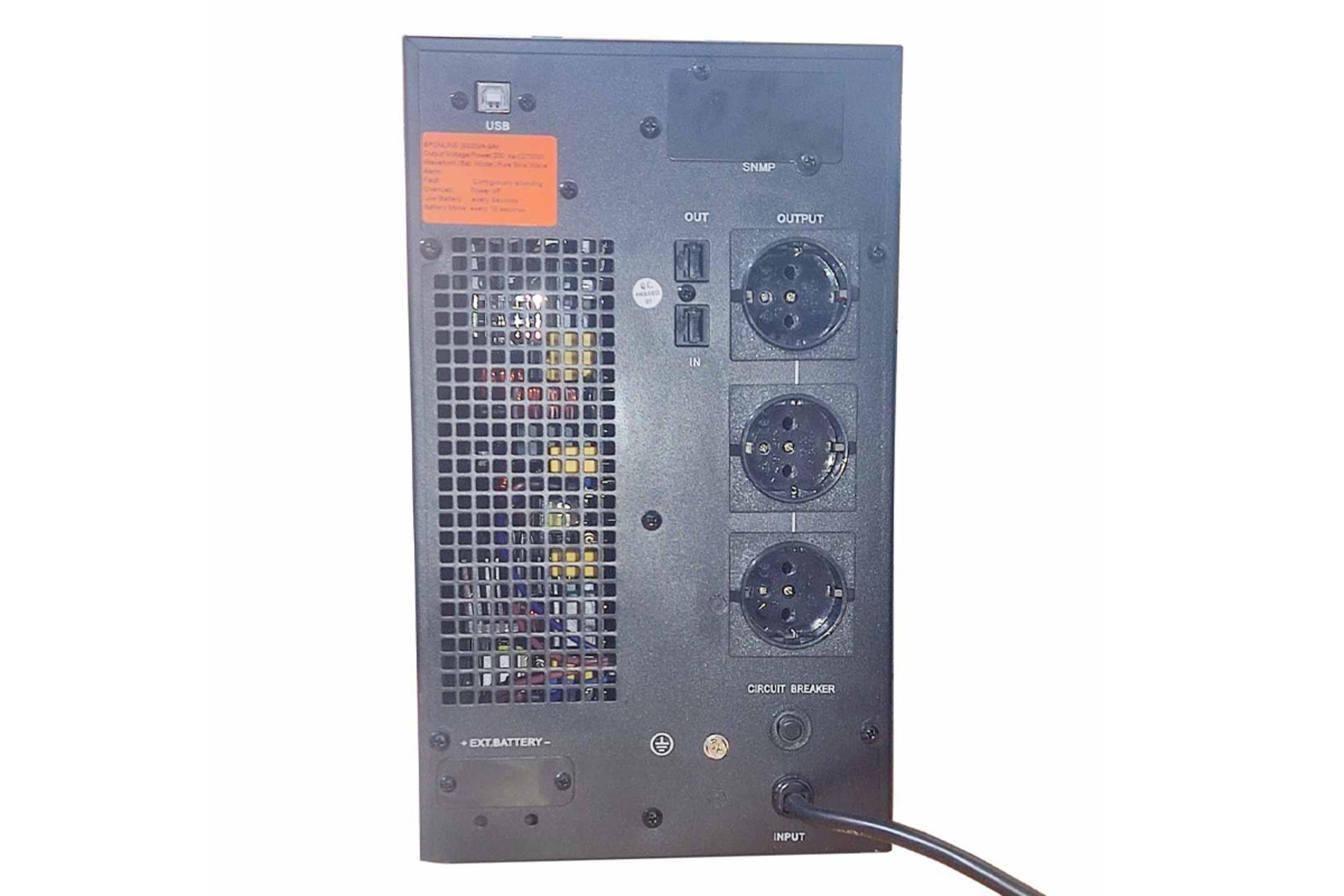 نمای پشت یو پی اس بستن پاور مدل BPONLINE-3000VA-9Ah با ظرفیت 3000 ولت آمپر