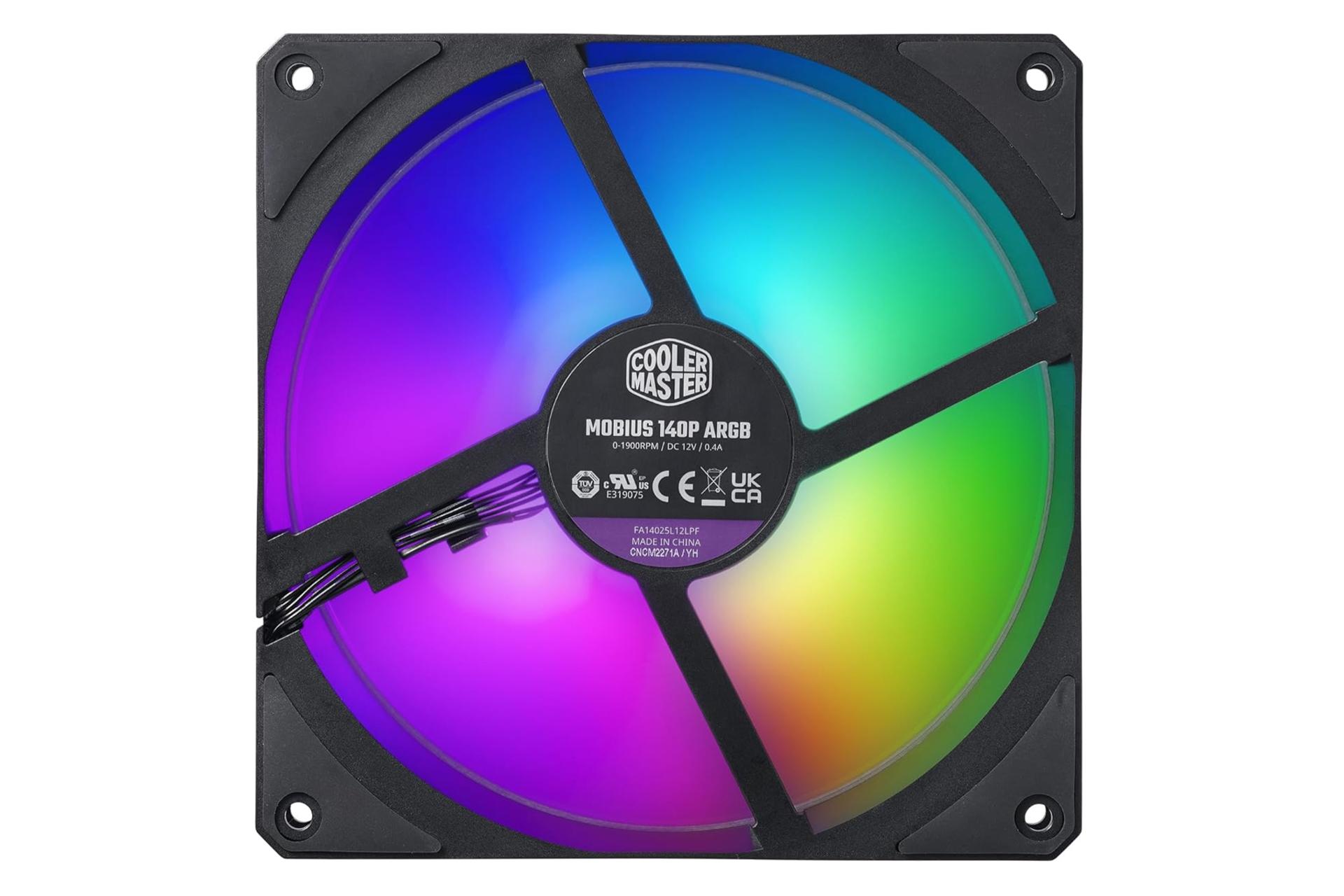 نمای پشت فن کیس کولر مستر Mobius 140P ARGB