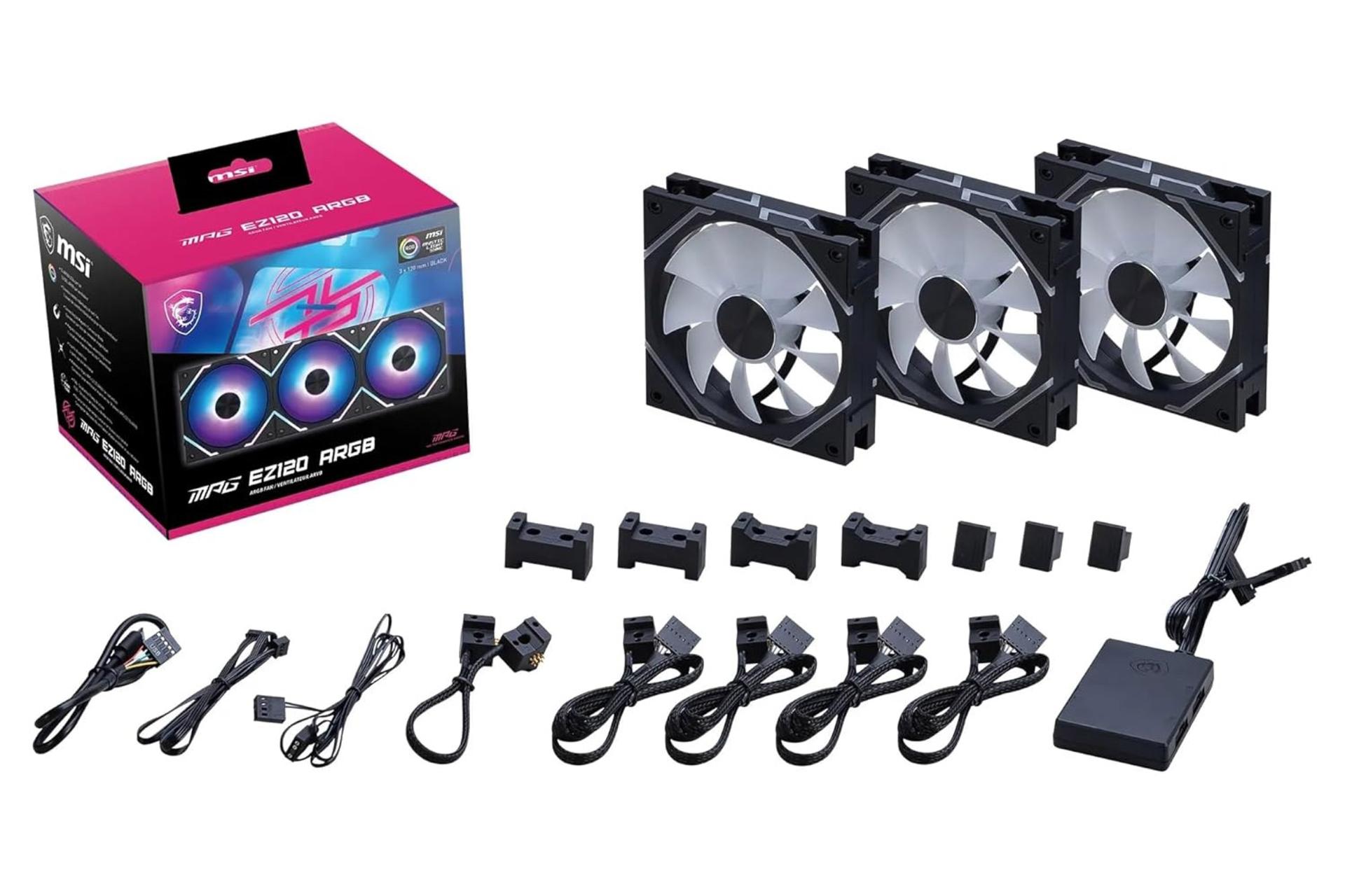 اقلام همراه فن کیس ام اس آی MPG EZ120 ARGB بسته 3 عددی