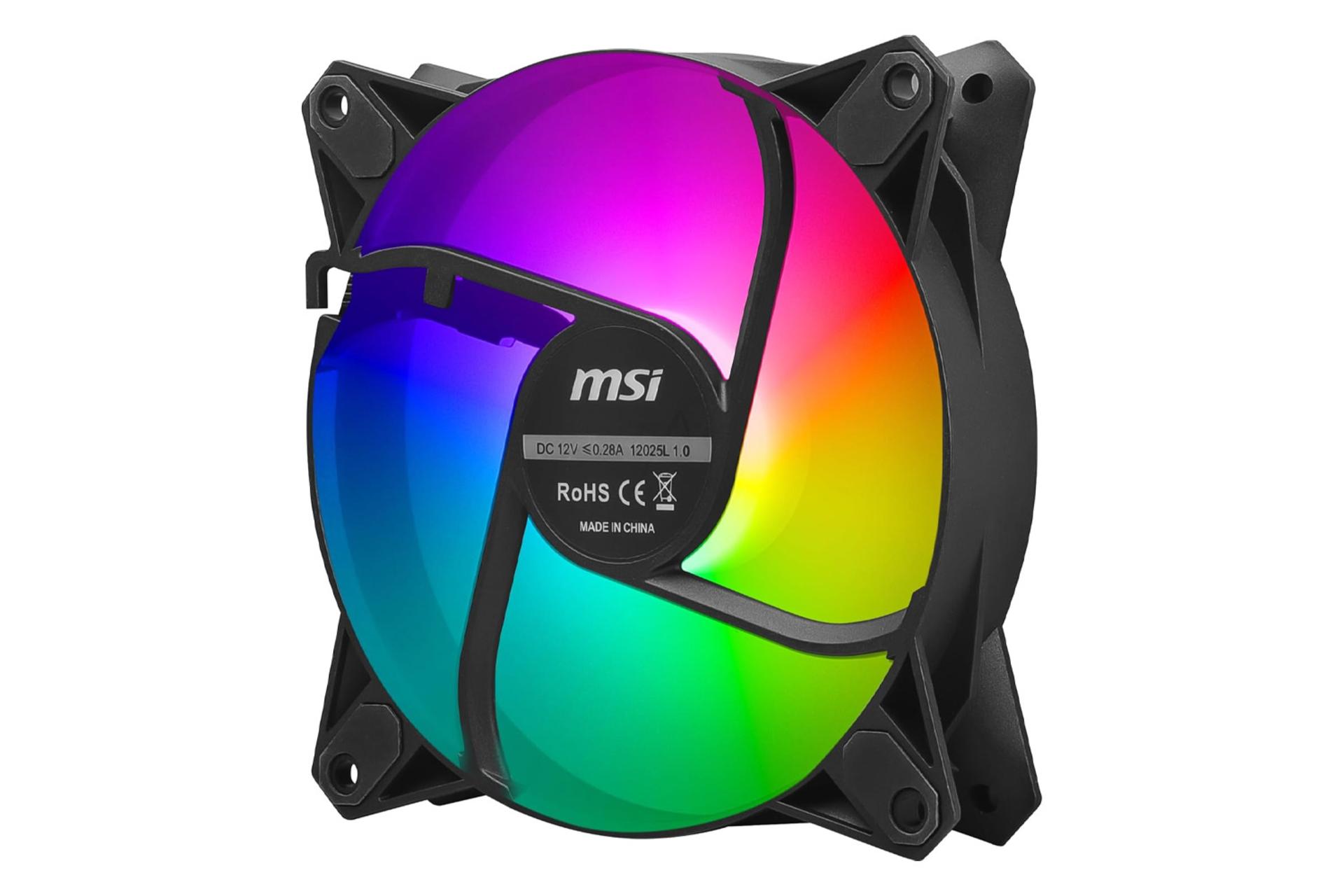 نمای پشت فن کیس ام اس آی MPG F120 ARGB بسته 3 عددی