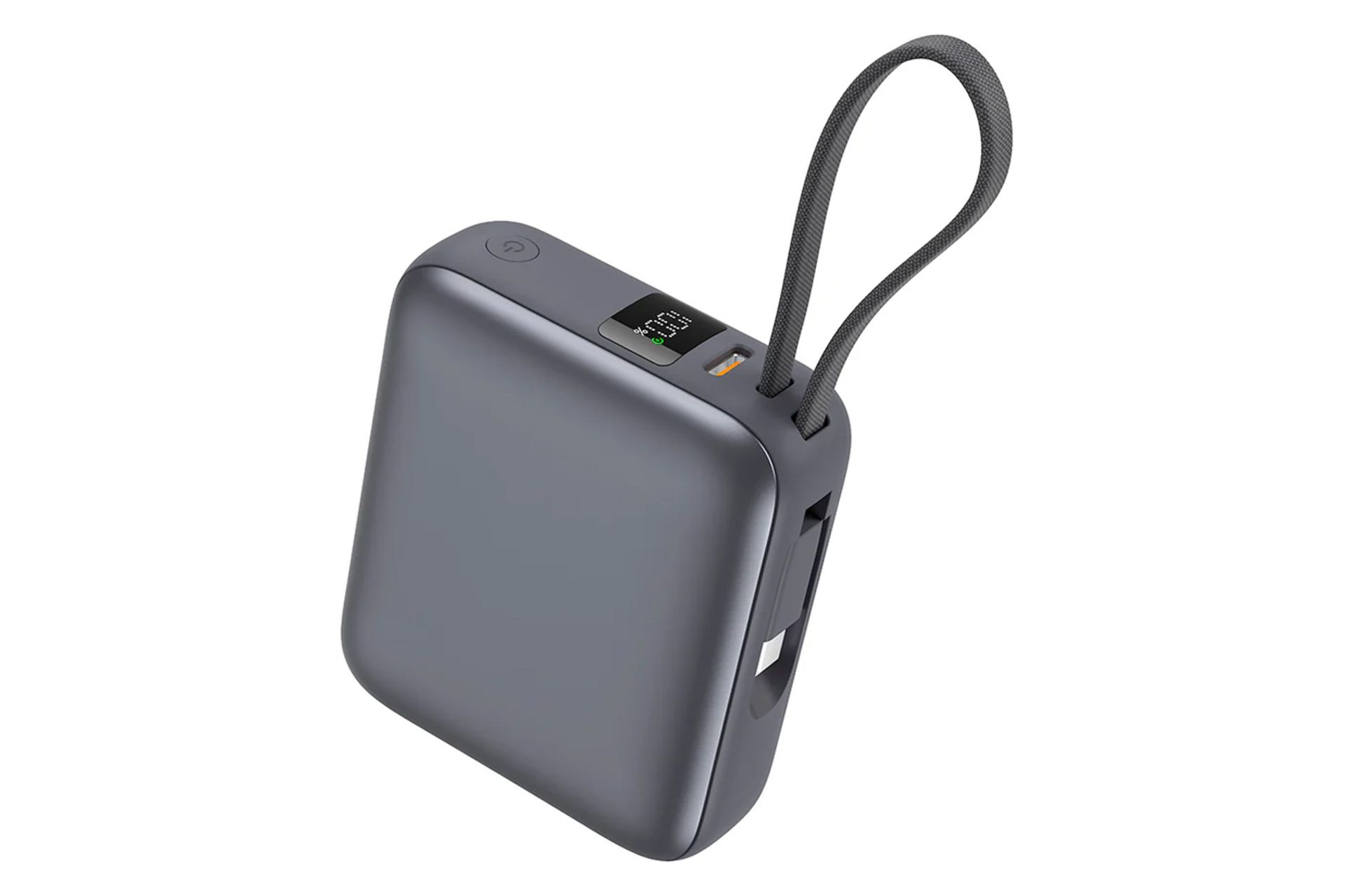 پاور بانک کیو سی وای PB10C با ظرفیت 10000 میلی‌آمپر ساعت رنگ خاکستری