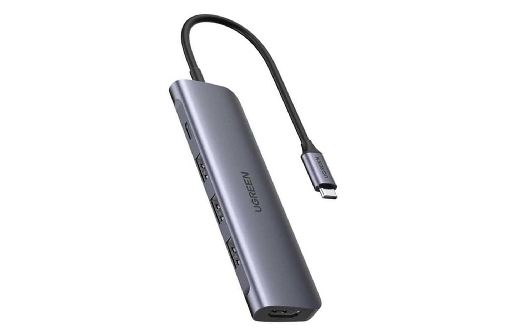 هاب USB هاب USB-C یوگرین 6 پورت مدل CM136-50209 رنگ خاکستری