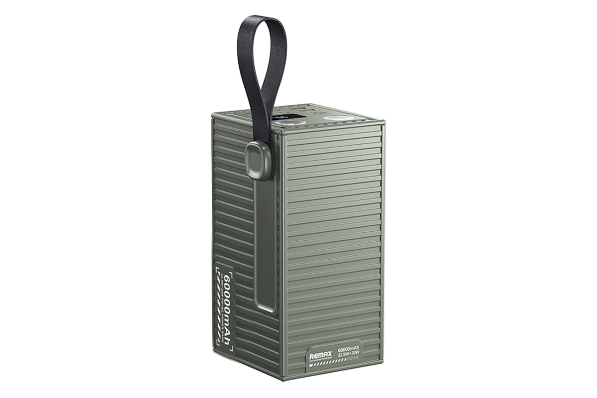 ابعاد و اندازه پاور بانک ریمکس RPP-609 Pro Container Series با ظرفیت 60000 میلی‌آمپر ساعت