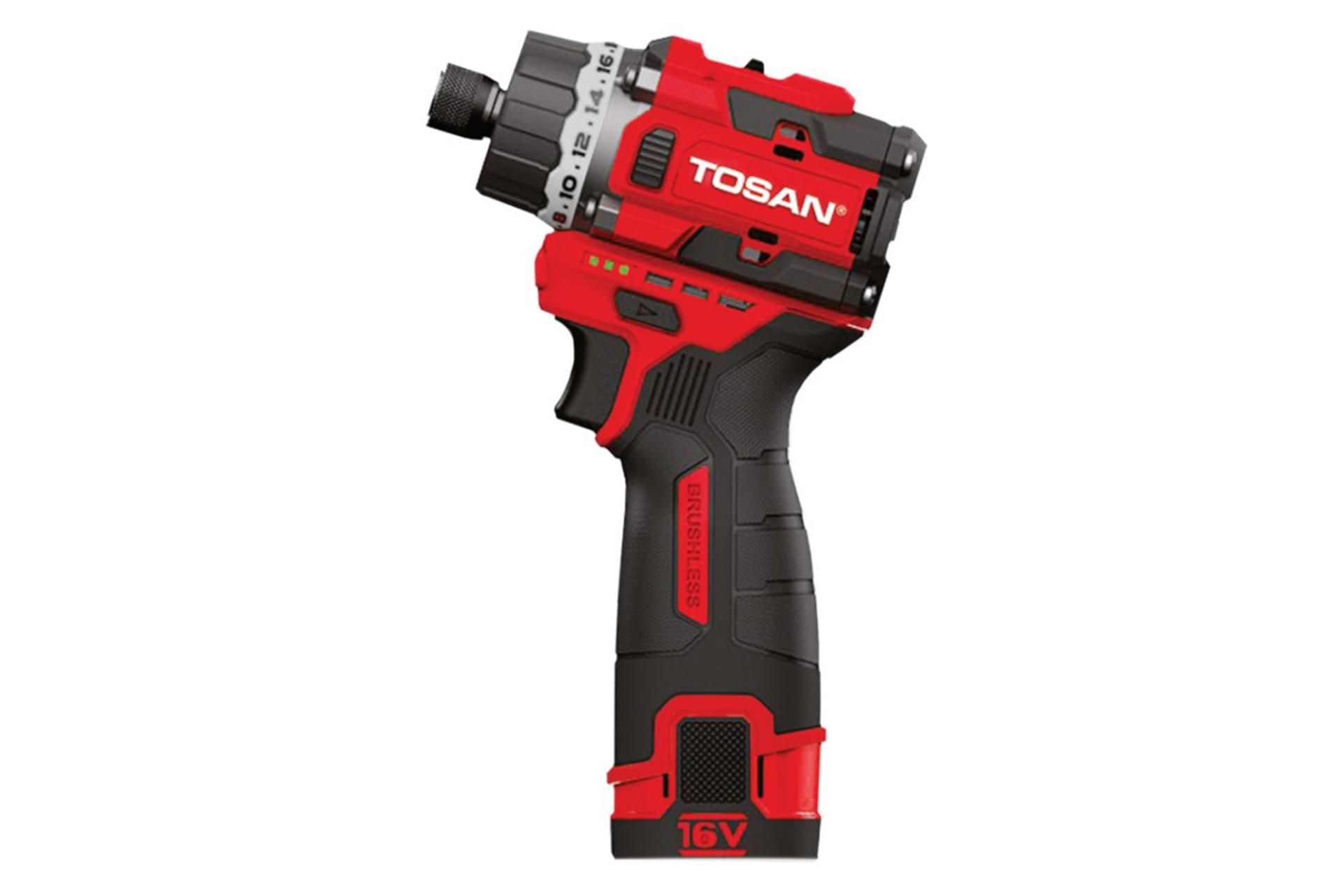 نمای کنار پیچ گوشتی شارژی توسن 9516BS