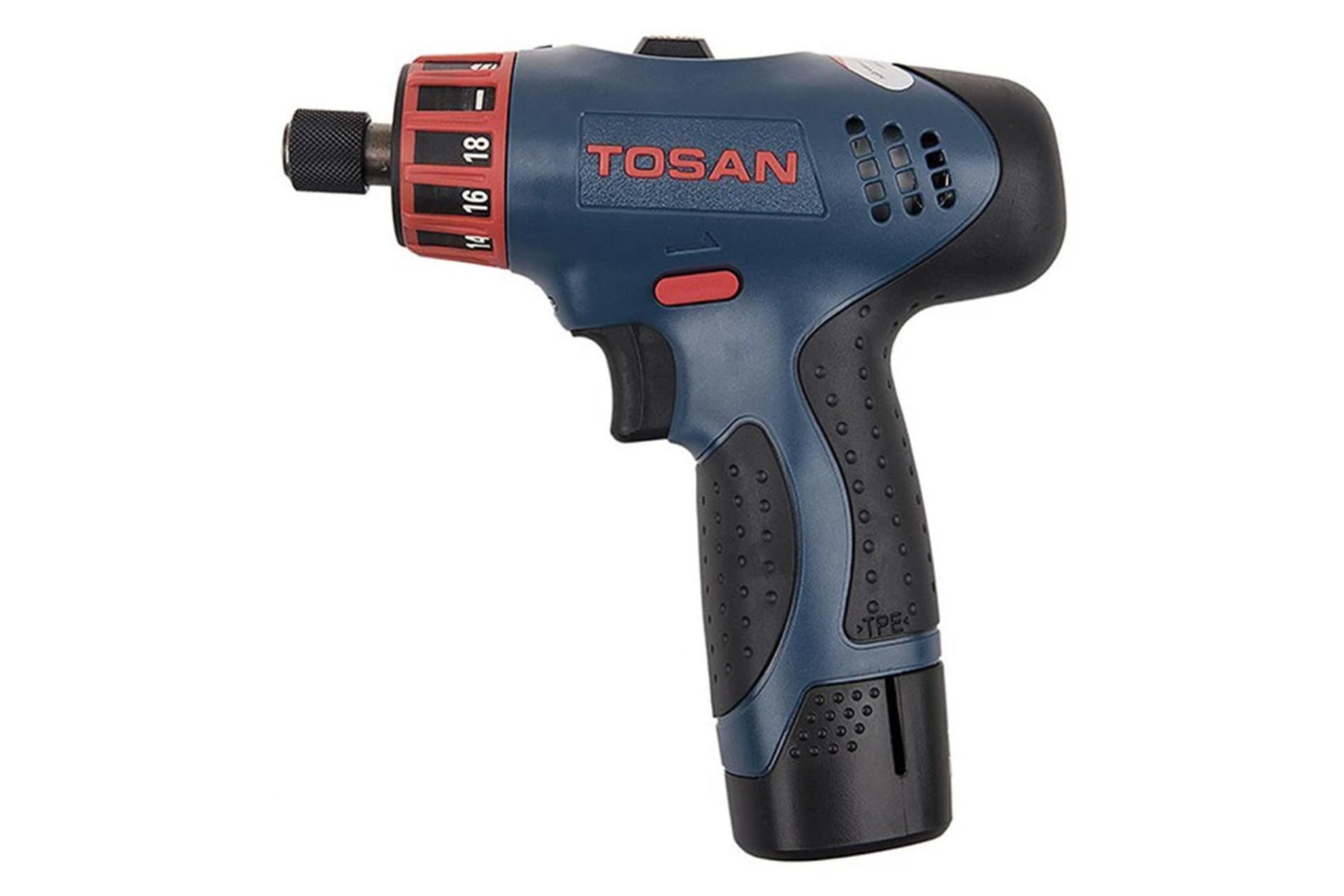 نمای کنار پیچ گوشتی شارژی توسن 9912SC