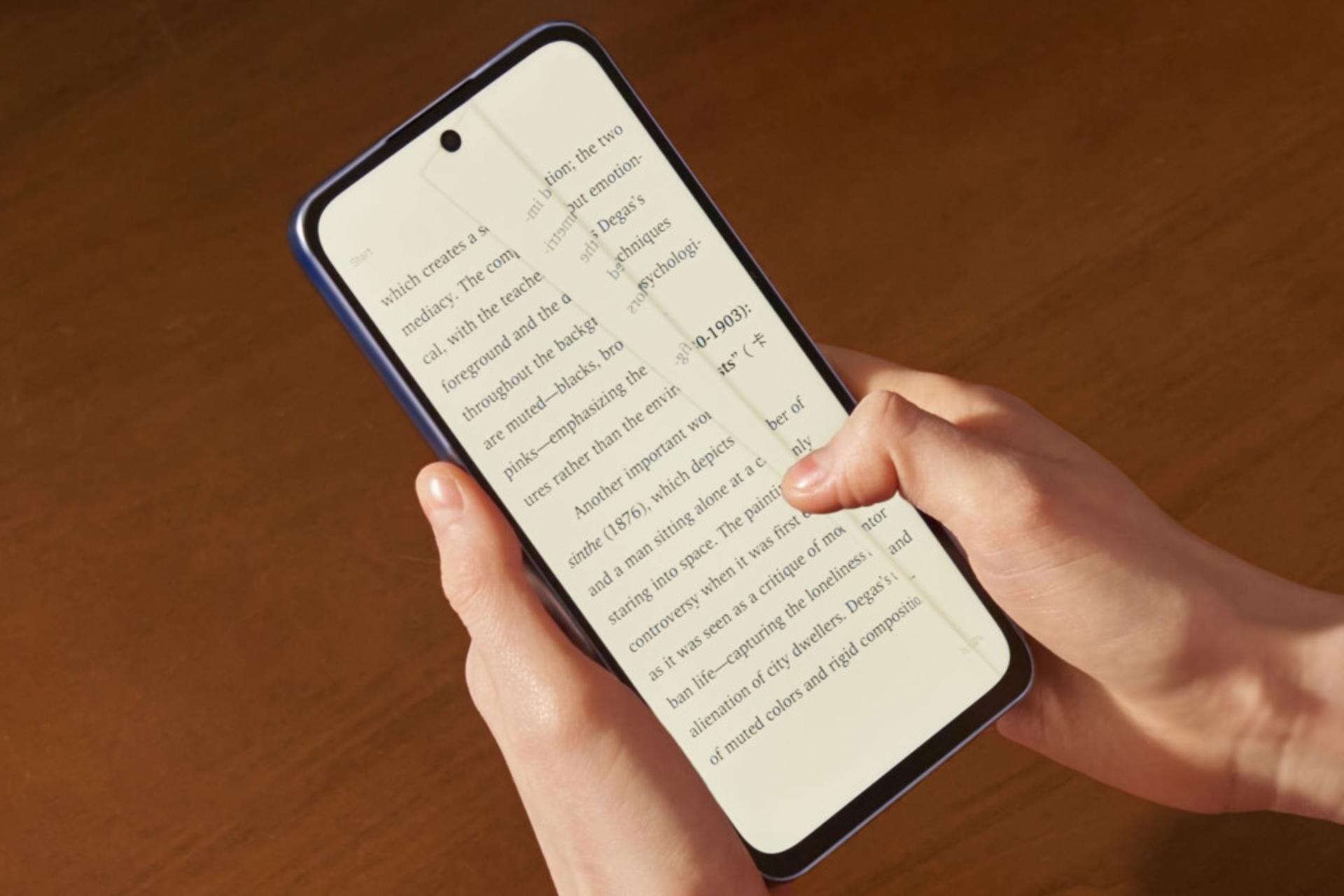 پنل جلو و صفحه نمایش گوشی موبایل تی سی ال نکست پیپر 70 پرو خاکستری تیره / TCL NxtPaper 70 Pro