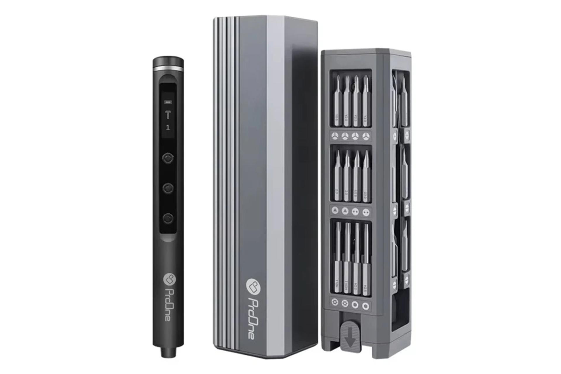 پیچ گوشتی شارژی پرو وان PGS109 رنگ خاکستری