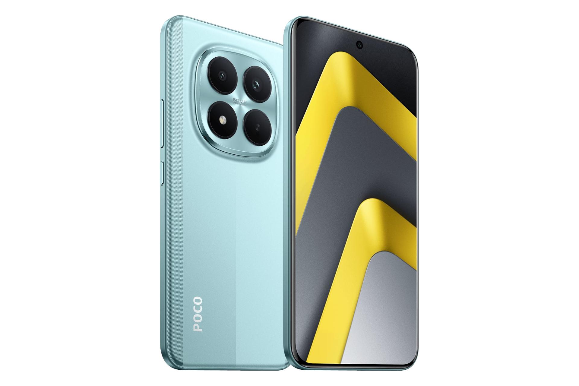 نمای جانبی گوشی موبایل پوکو M8 پرو شیائومی سبز روشن / Xiaomi Poco M8 Pro