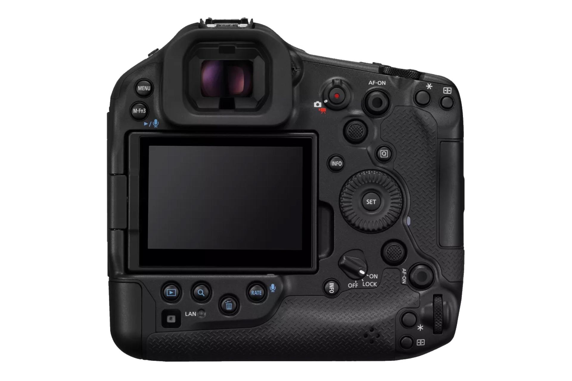 نمای پشت دوربین عکاسی کانن EOS R1