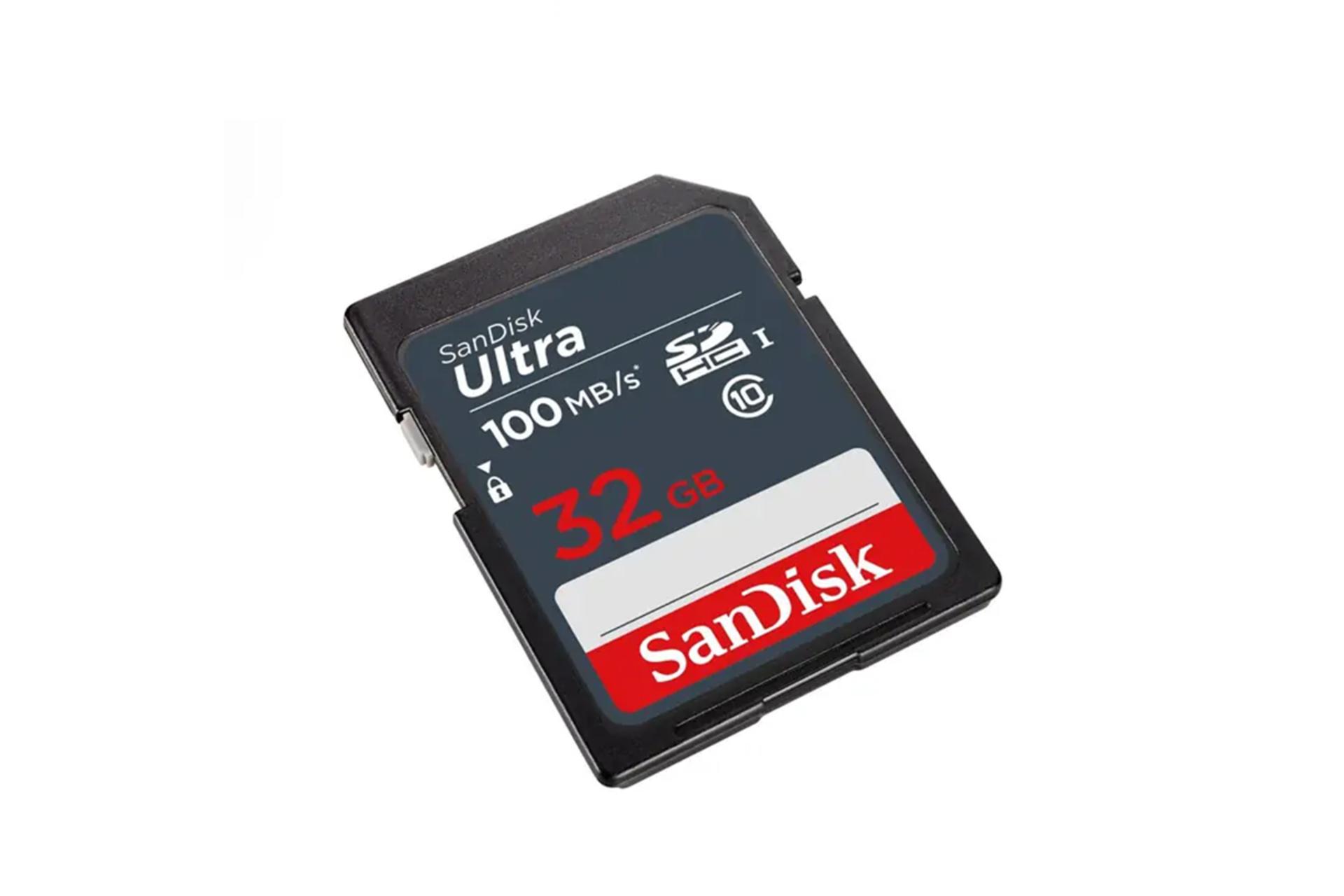 کارت حافظه سن‌دیسک SDHC با ظرفیت 32 گیگابایت مدل Ultra UHS-I U1 کلاس 10 سرعت 100 مگابایت بر ثانیه