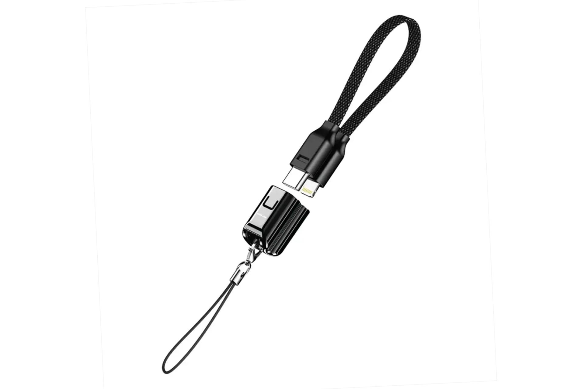 کابل شارژ USB گرین لاین Type-C به Lightning مدل Lanyard با طول 0.15 متر