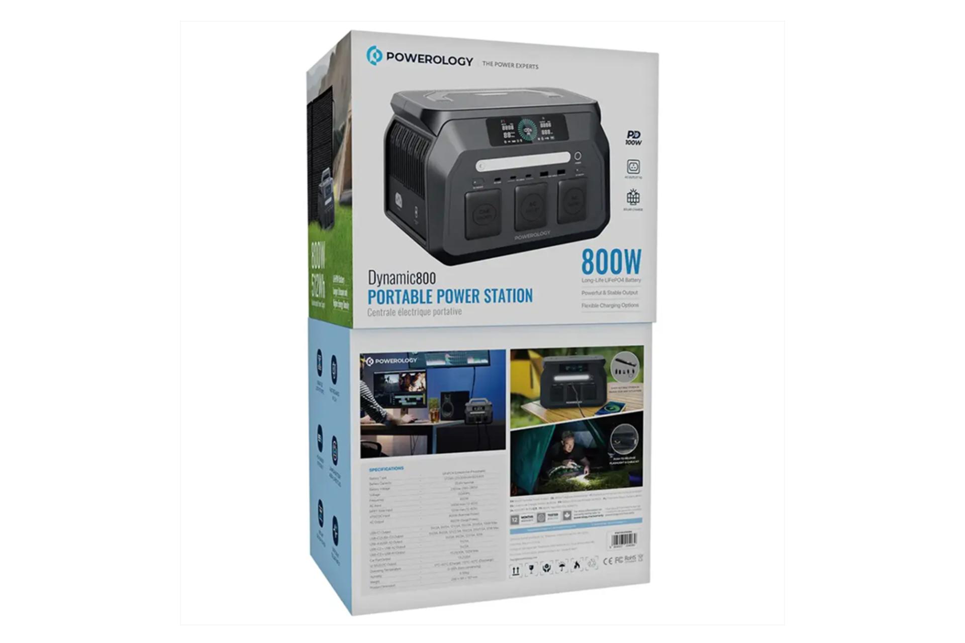 جعبه پاور بانک پاورولوجی Dynamic800 با ظرفیت 20000 میلی‌آمپر ساعت